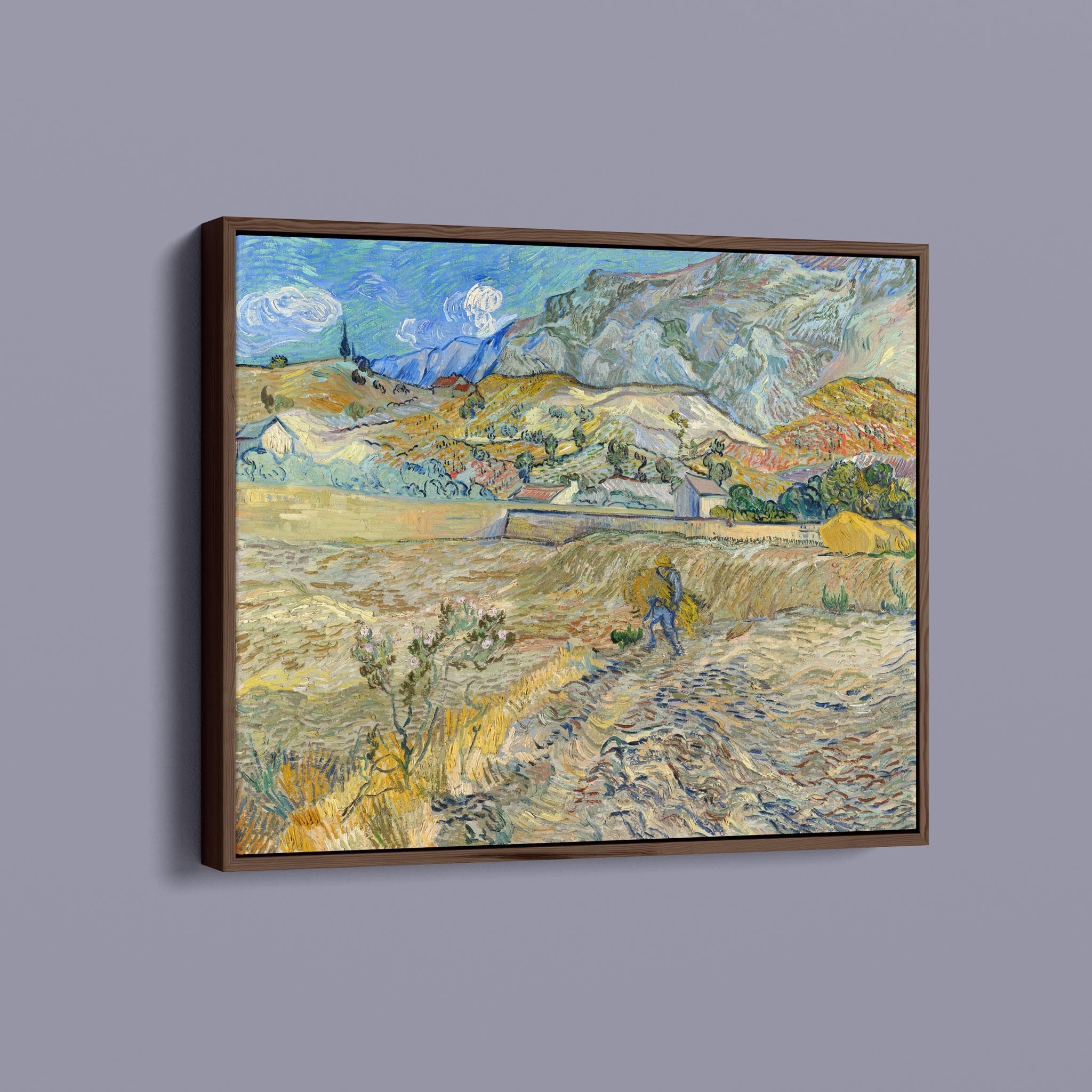 Landscape at Saint-Rémy Enclosed Field with Peasant - Vincent van Gogh