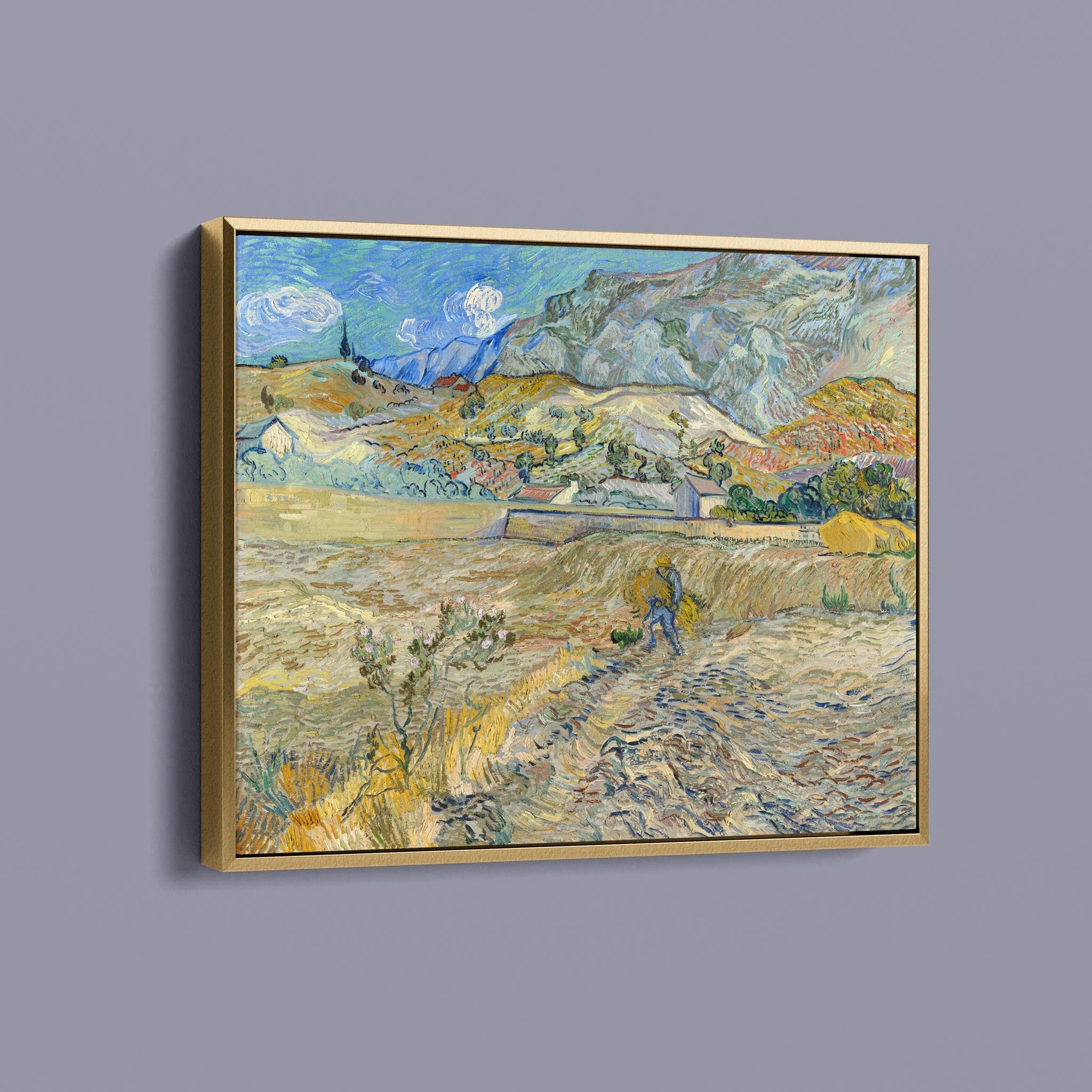 Landscape at Saint-Rémy Enclosed Field with Peasant - Vincent van Gogh