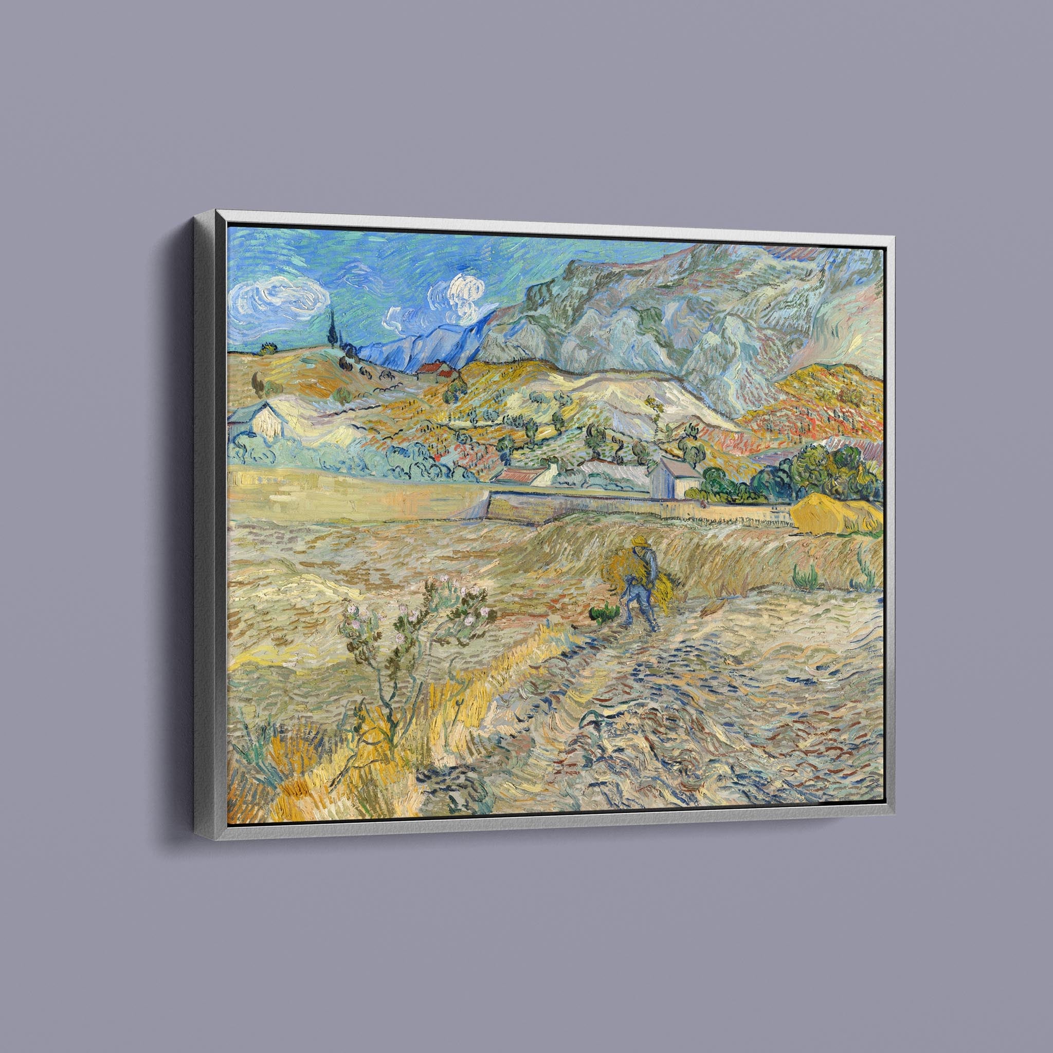 Landscape at Saint-Rémy Enclosed Field with Peasant - Vincent van Gogh