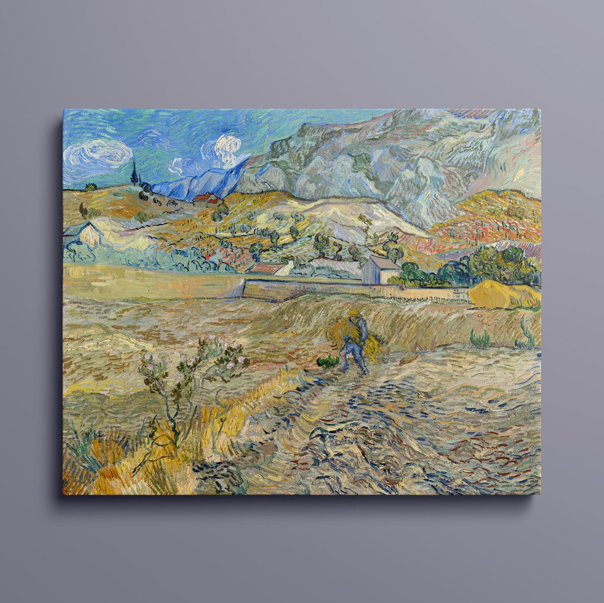 Landscape at Saint-Rémy Enclosed Field with Peasant - Vincent van Gogh