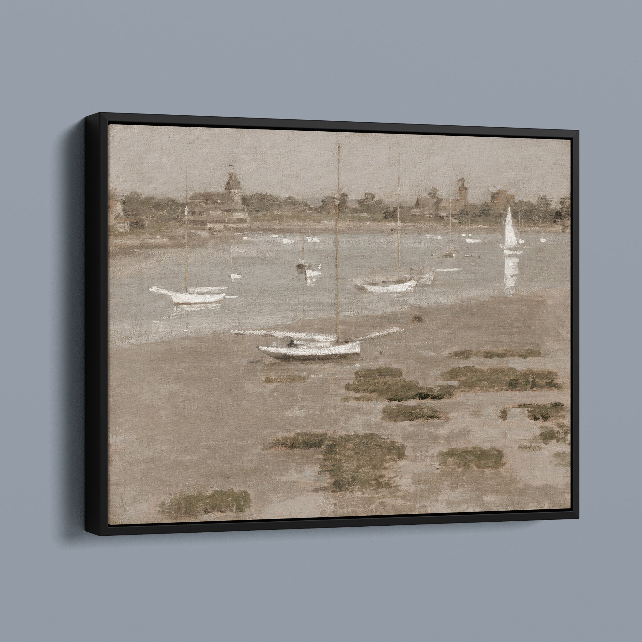 Low Tide, Riverside Yacht Club 1894 by Theodore Robinson (Patina Edition)