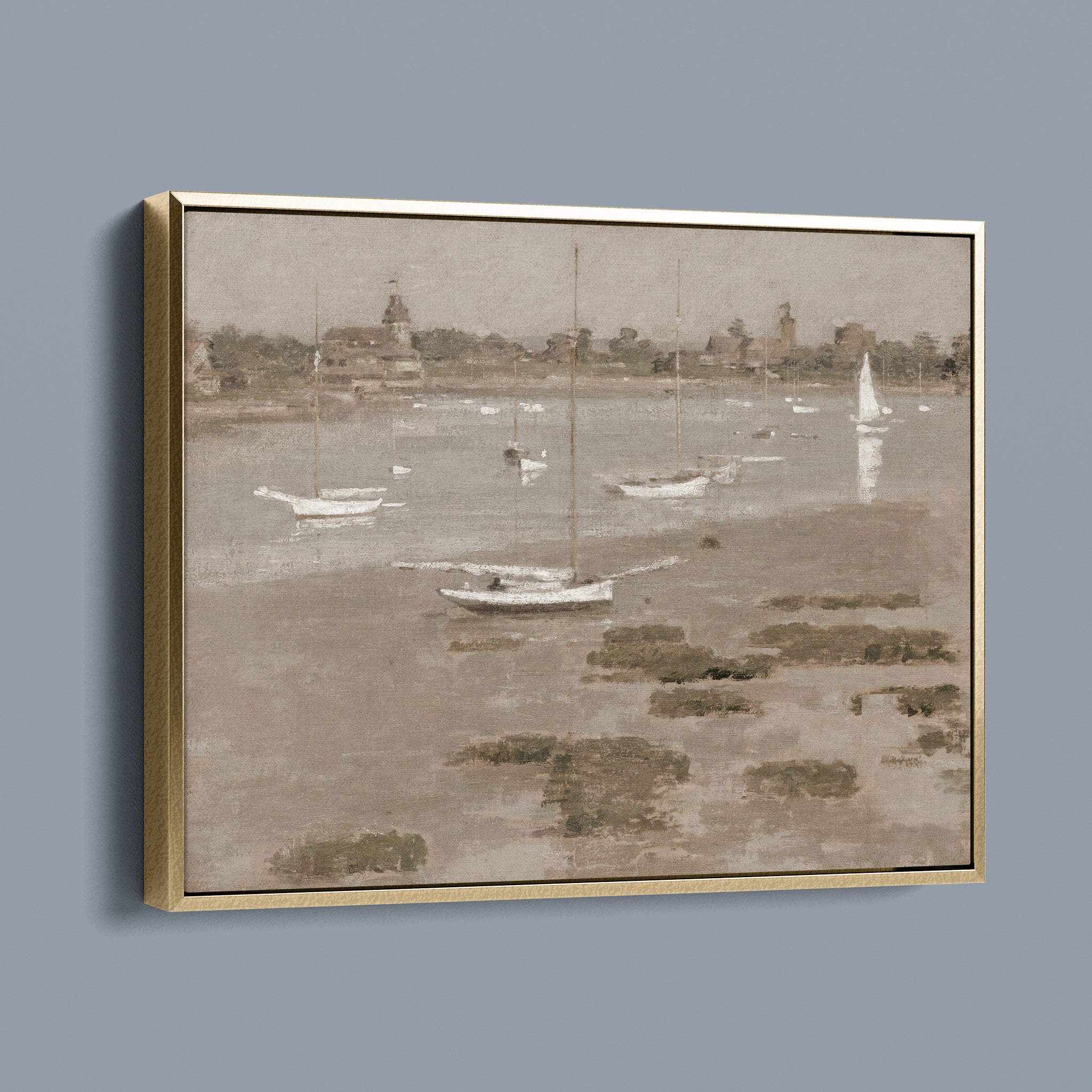 Low Tide, Riverside Yacht Club 1894 by Theodore Robinson (Patina Edition)