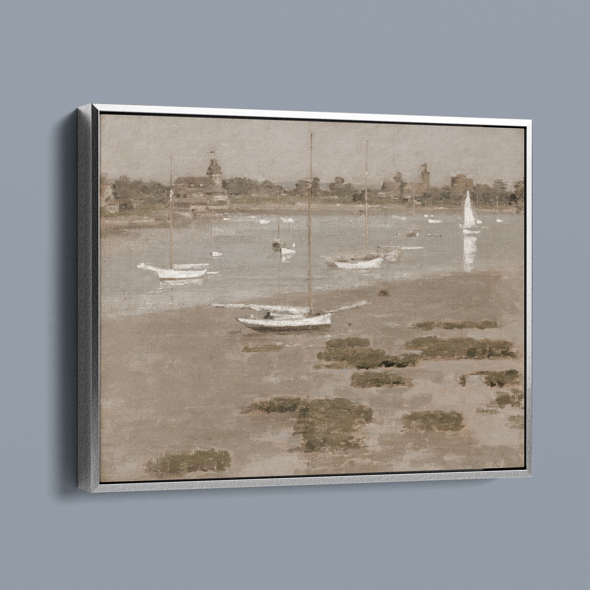 Low Tide, Riverside Yacht Club 1894 by Theodore Robinson (Patina Edition)