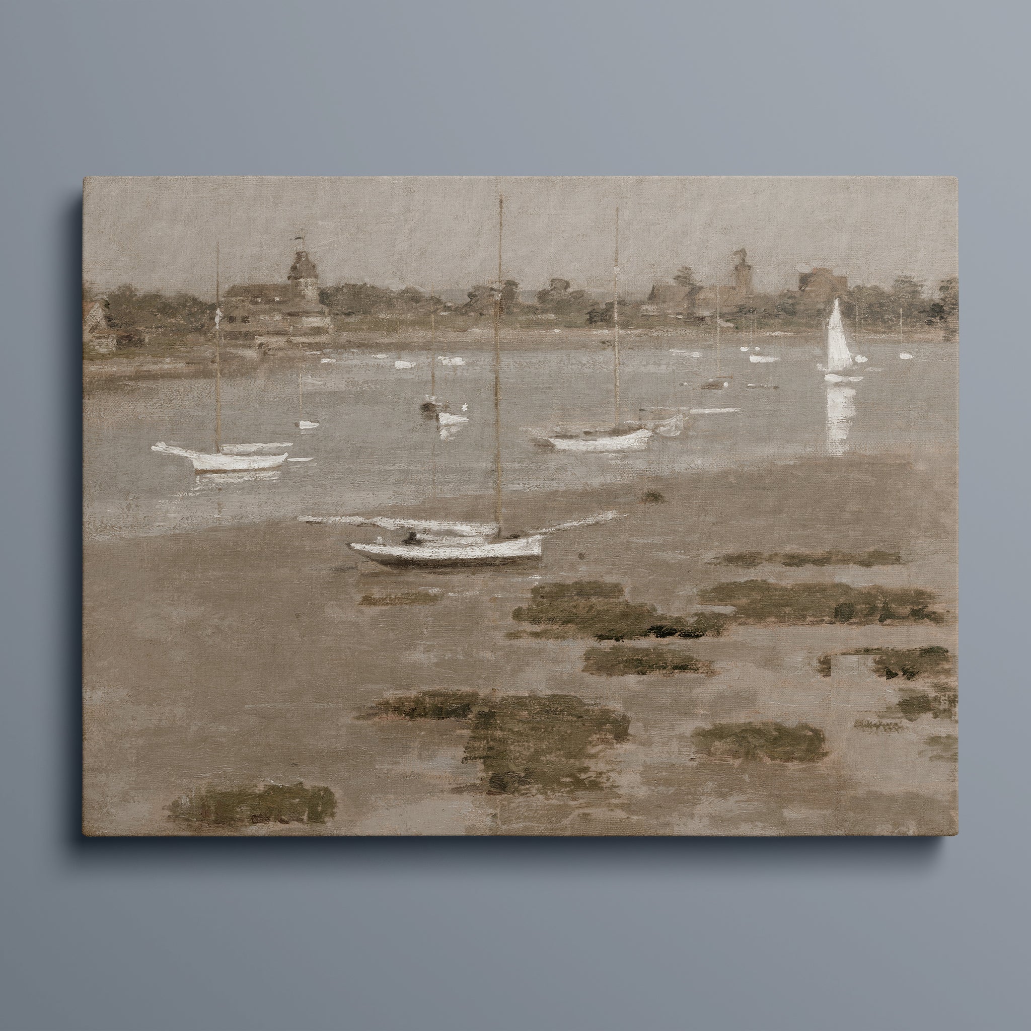Low Tide, Riverside Yacht Club 1894 by Theodore Robinson (Patina Edition)