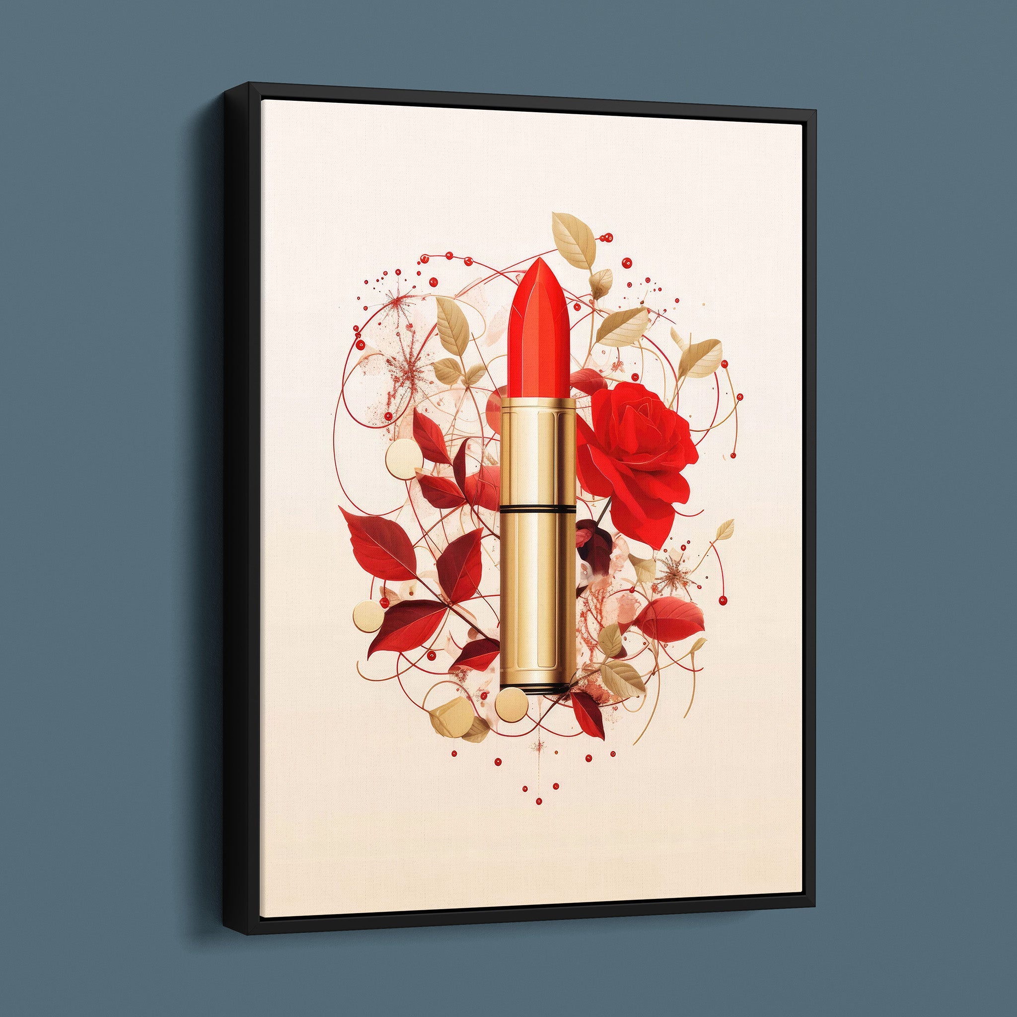 Fashion Illustration - Red Lipstick and Petals