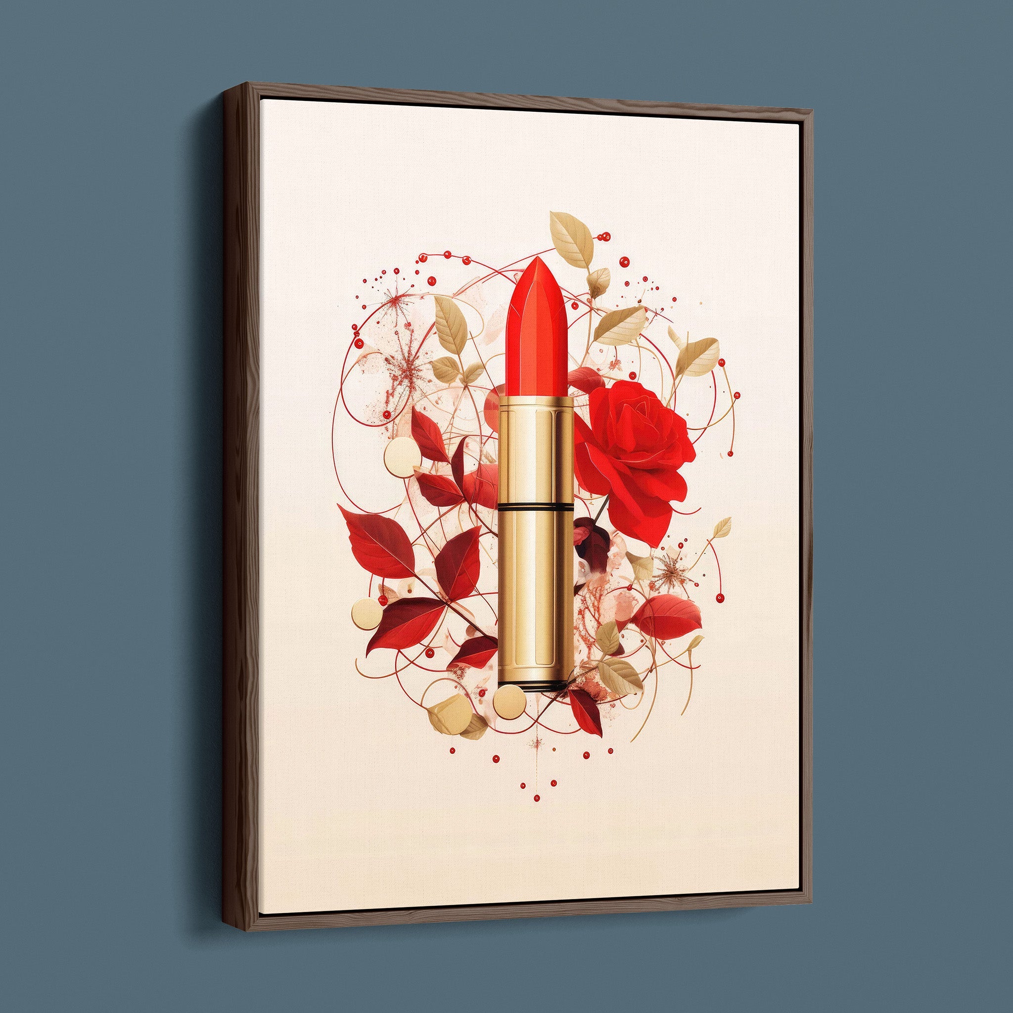 Fashion Illustration - Red Lipstick and Petals