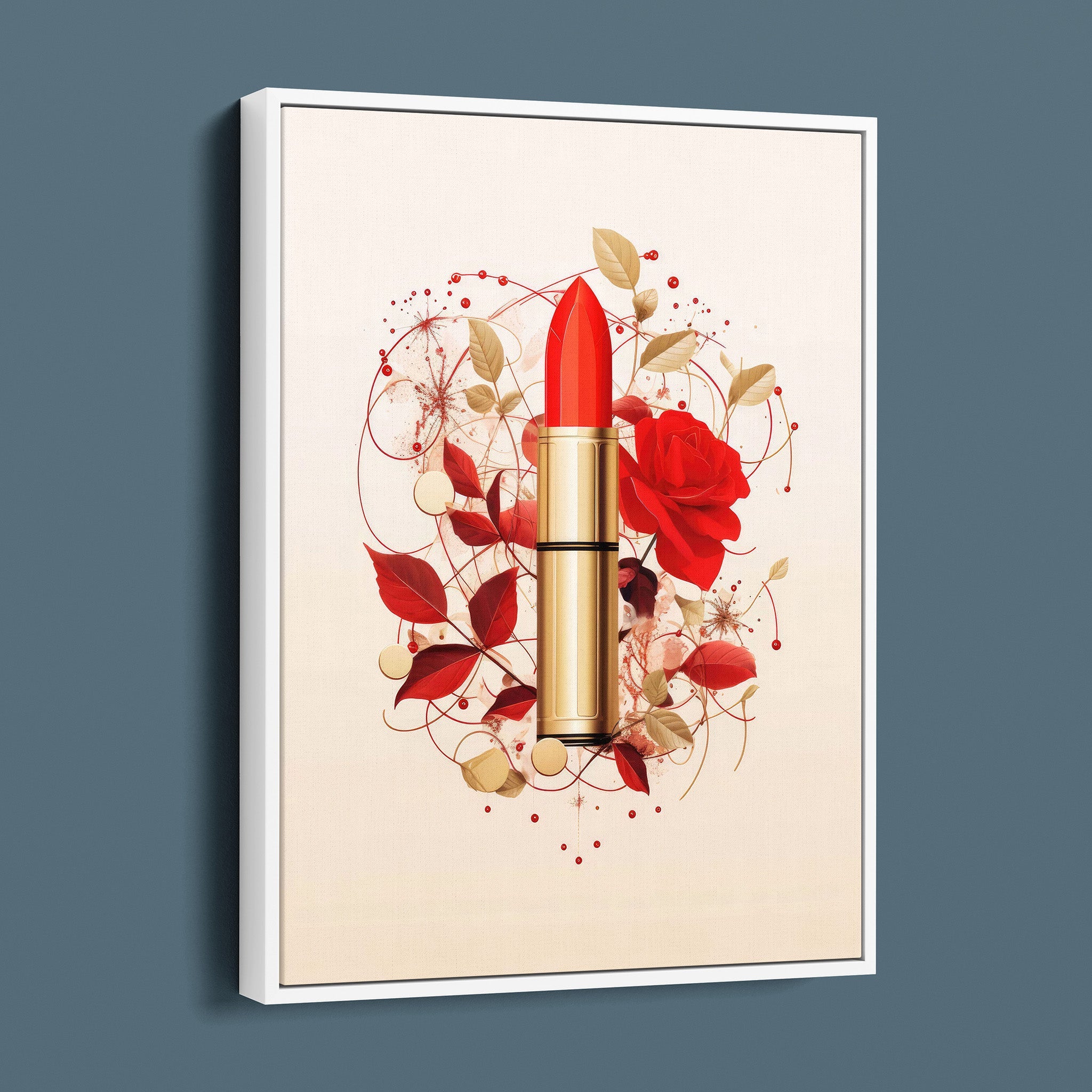 Fashion Illustration - Red Lipstick and Petals
