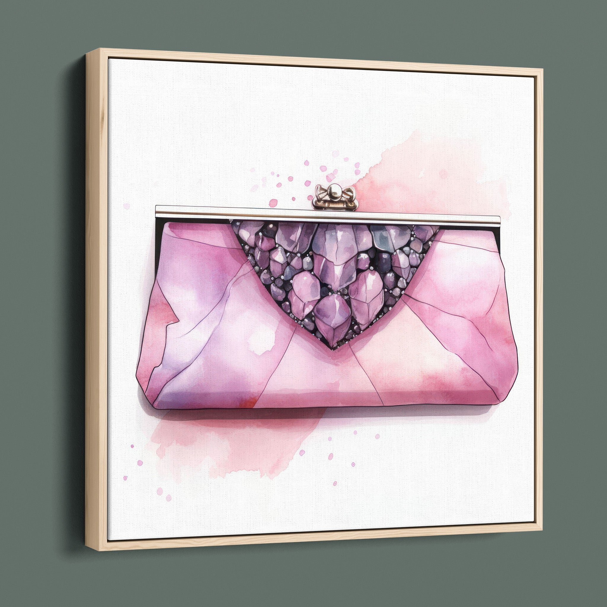 Fashion Illustration Pink Clutch
