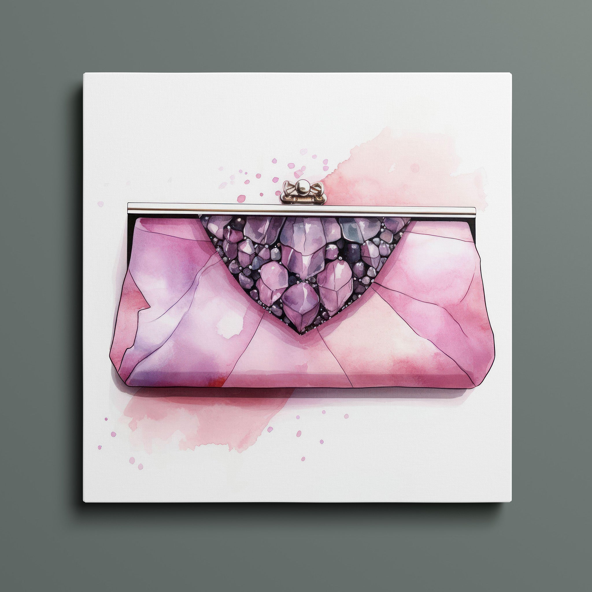 Fashion Illustration Pink Clutch