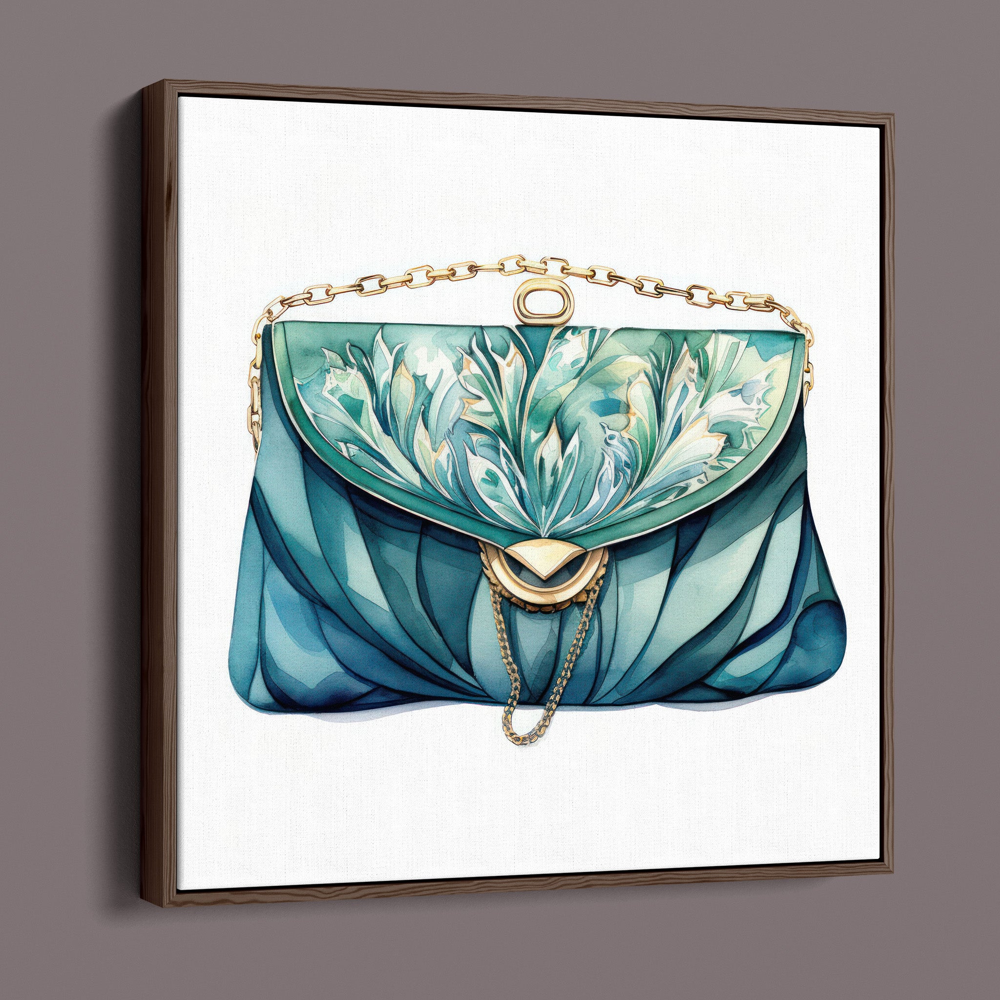 Fashion Illustration Emerald Clutch