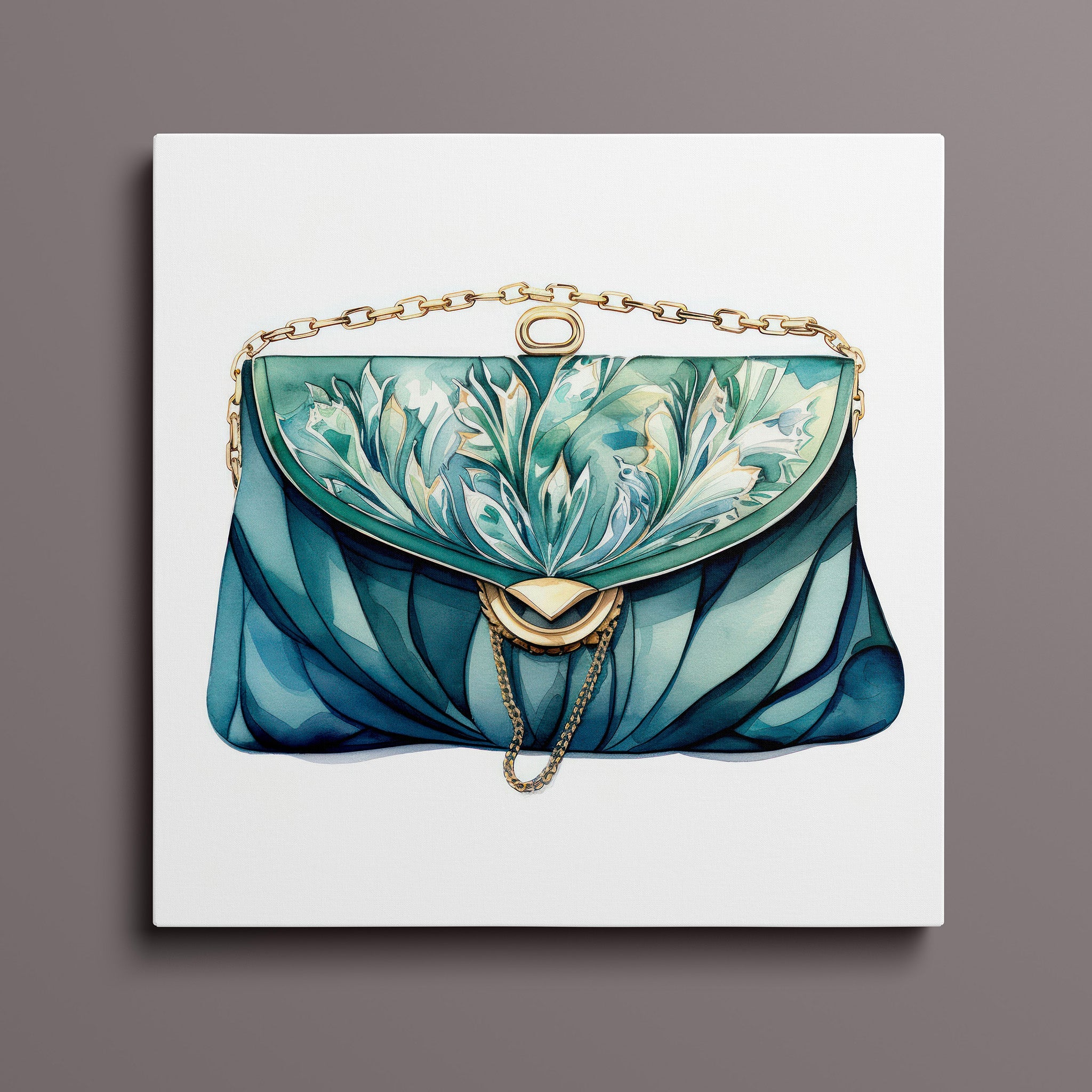 Fashion Illustration Emerald Clutch