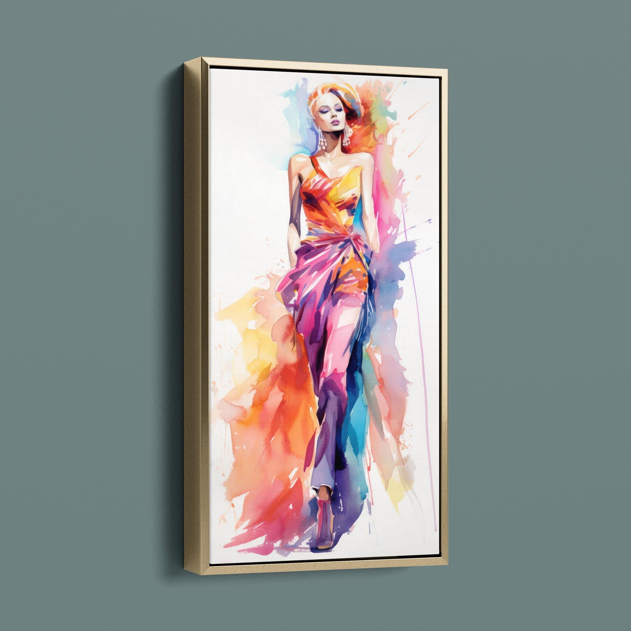 Watercolor Fashion Illustration - Bold Colorful