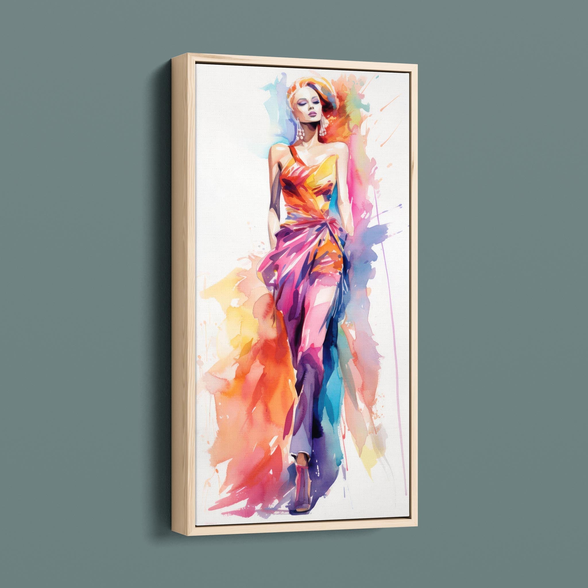 Watercolor Fashion Illustration - Bold Colorful
