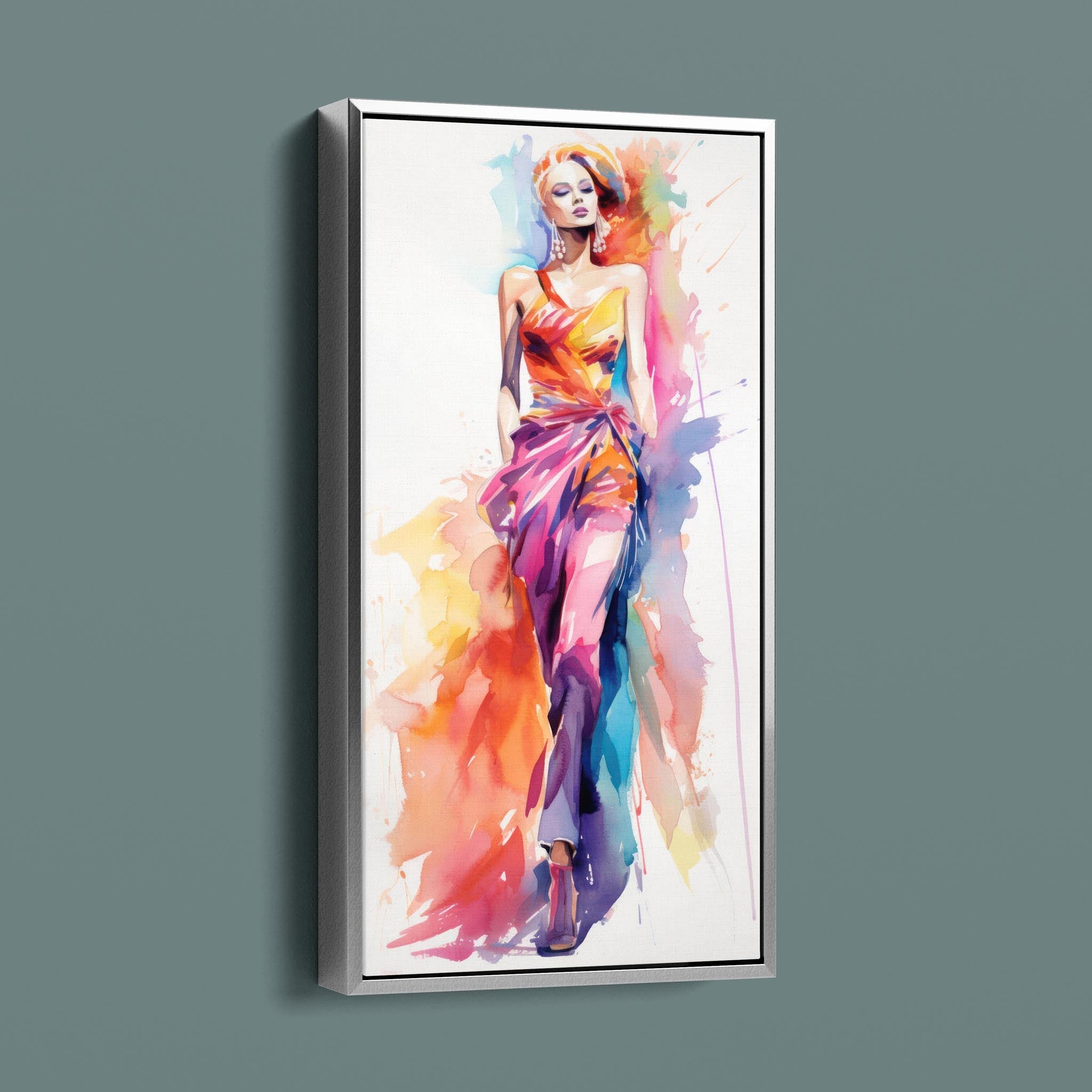 Watercolor Fashion Illustration - Bold Colorful