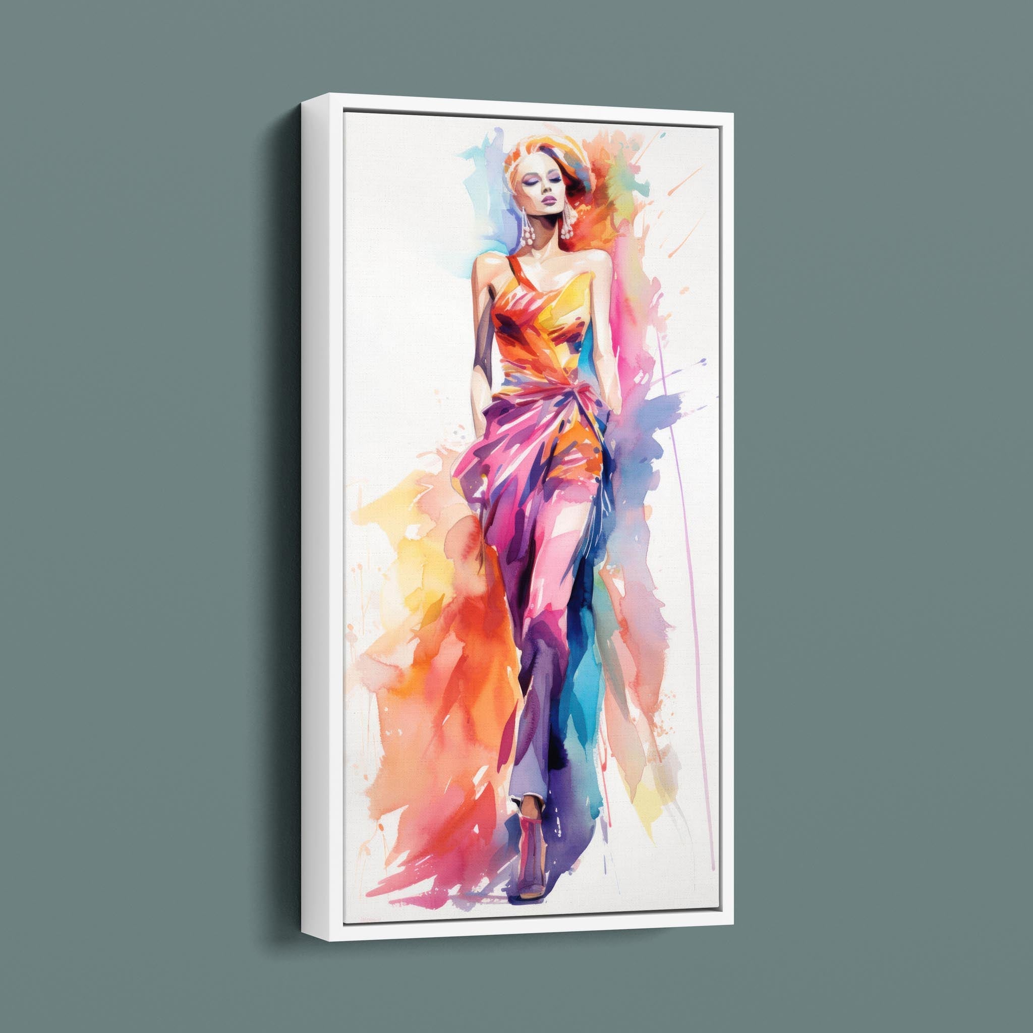 Watercolor Fashion Illustration - Bold Colorful