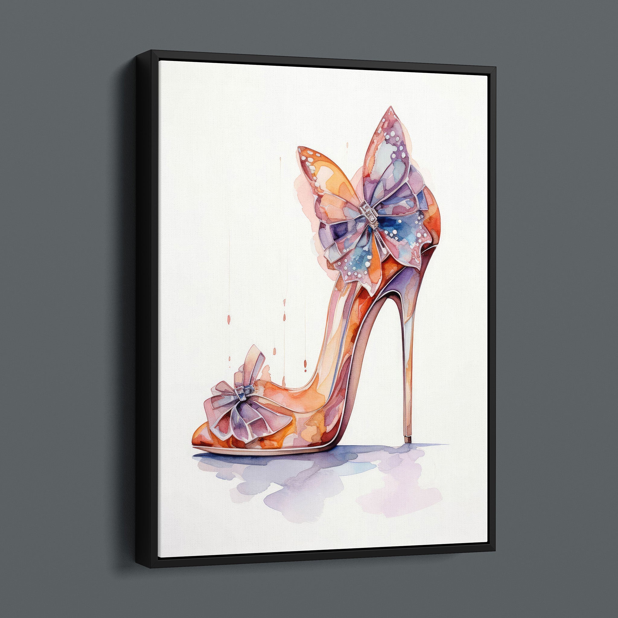 Fasion Watercolor Stiletto - Butterfly