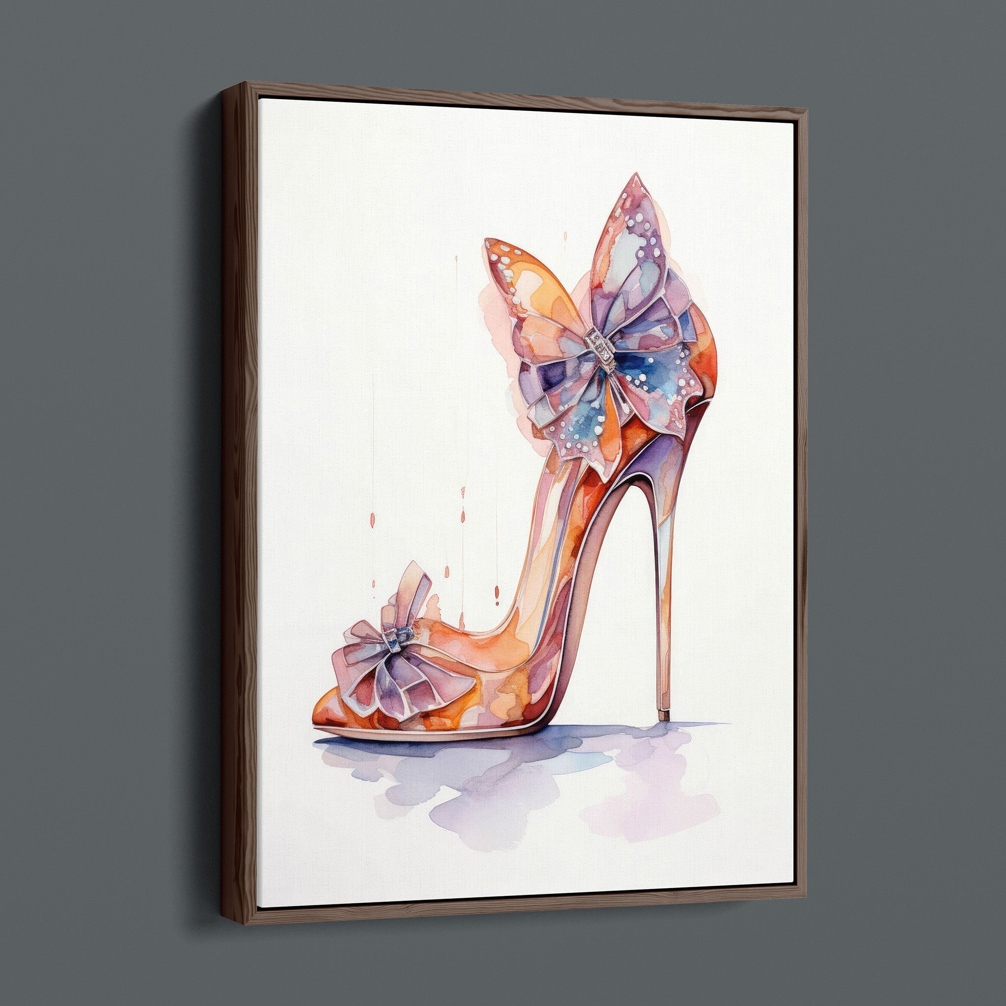 Fasion Watercolor Stiletto - Butterfly