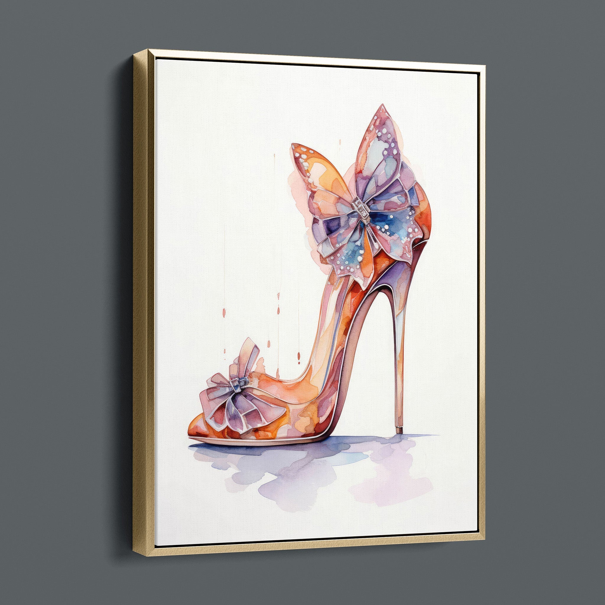 Fasion Watercolor Stiletto - Butterfly