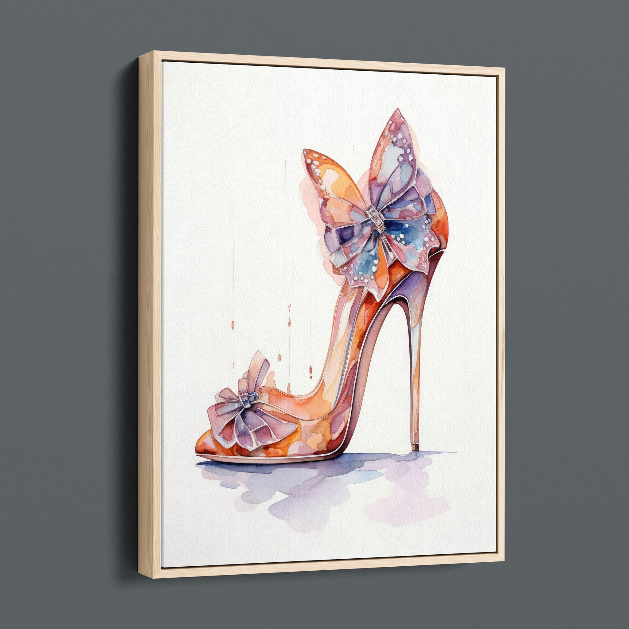 Fasion Watercolor Stiletto - Butterfly