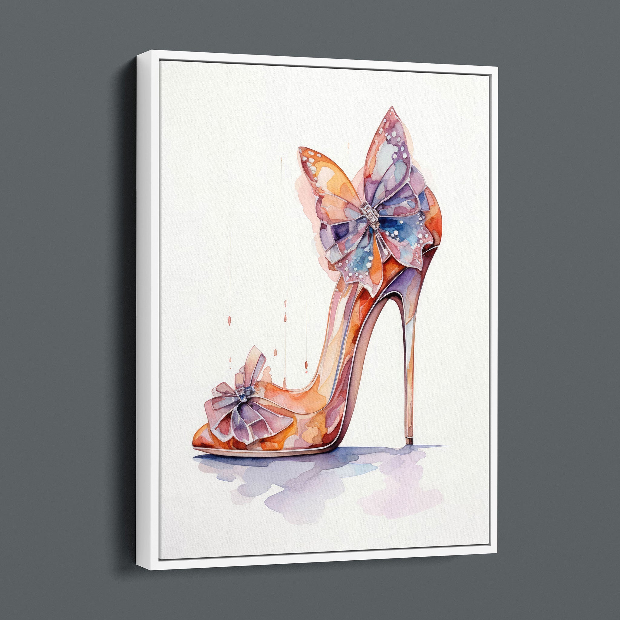 Fasion Watercolor Stiletto - Butterfly