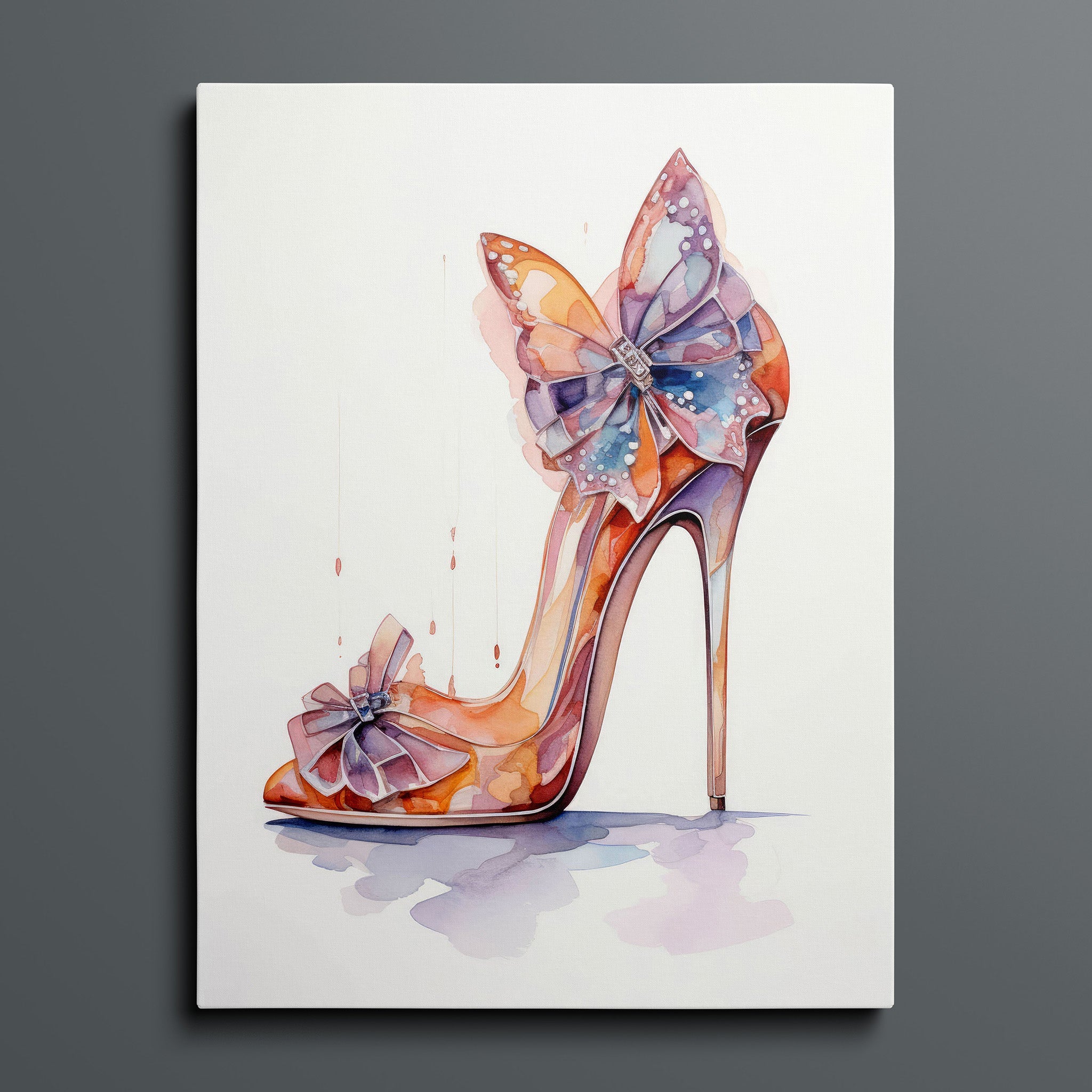 Fasion Watercolor Stiletto - Butterfly