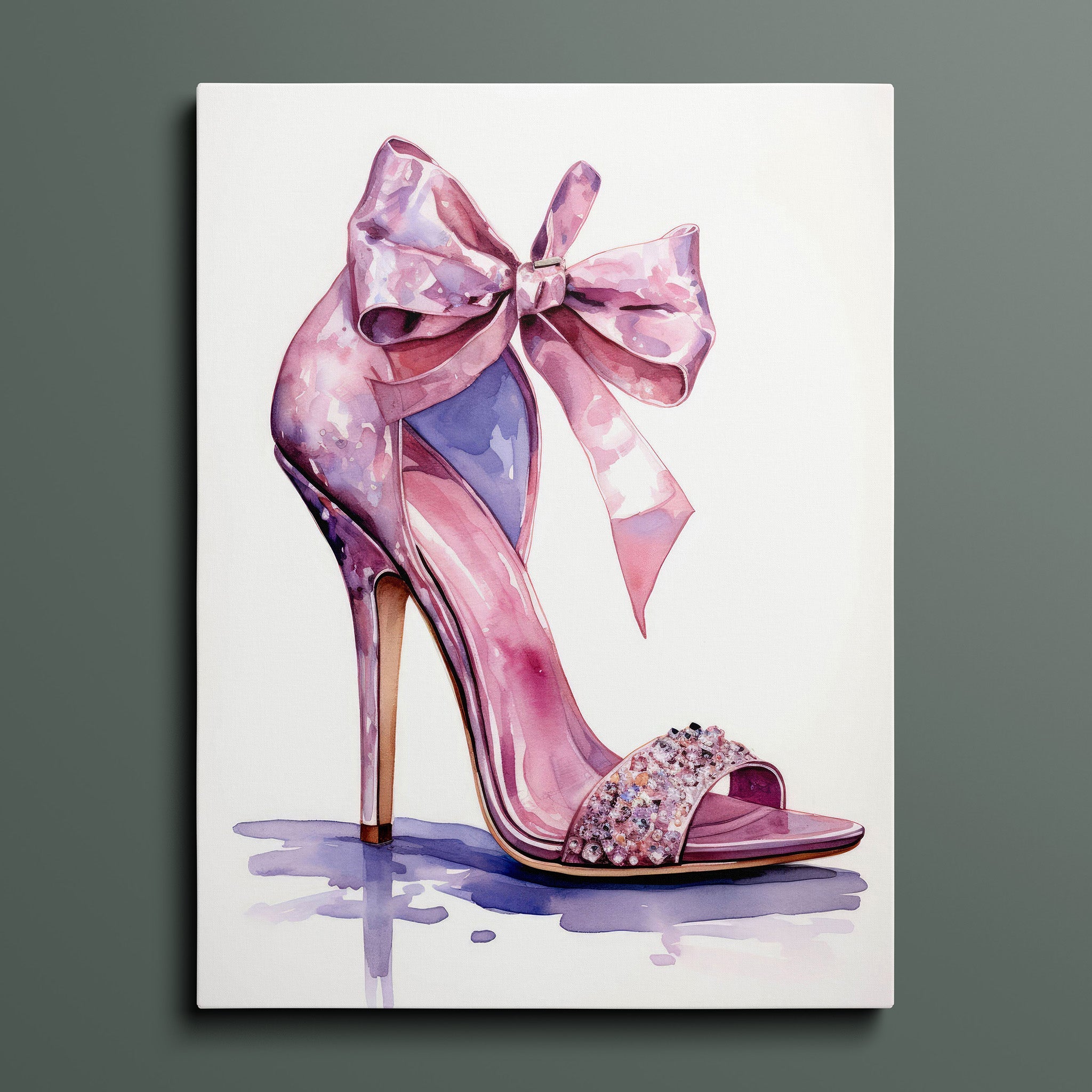 Fasion Watercolor Stiletto - Bow