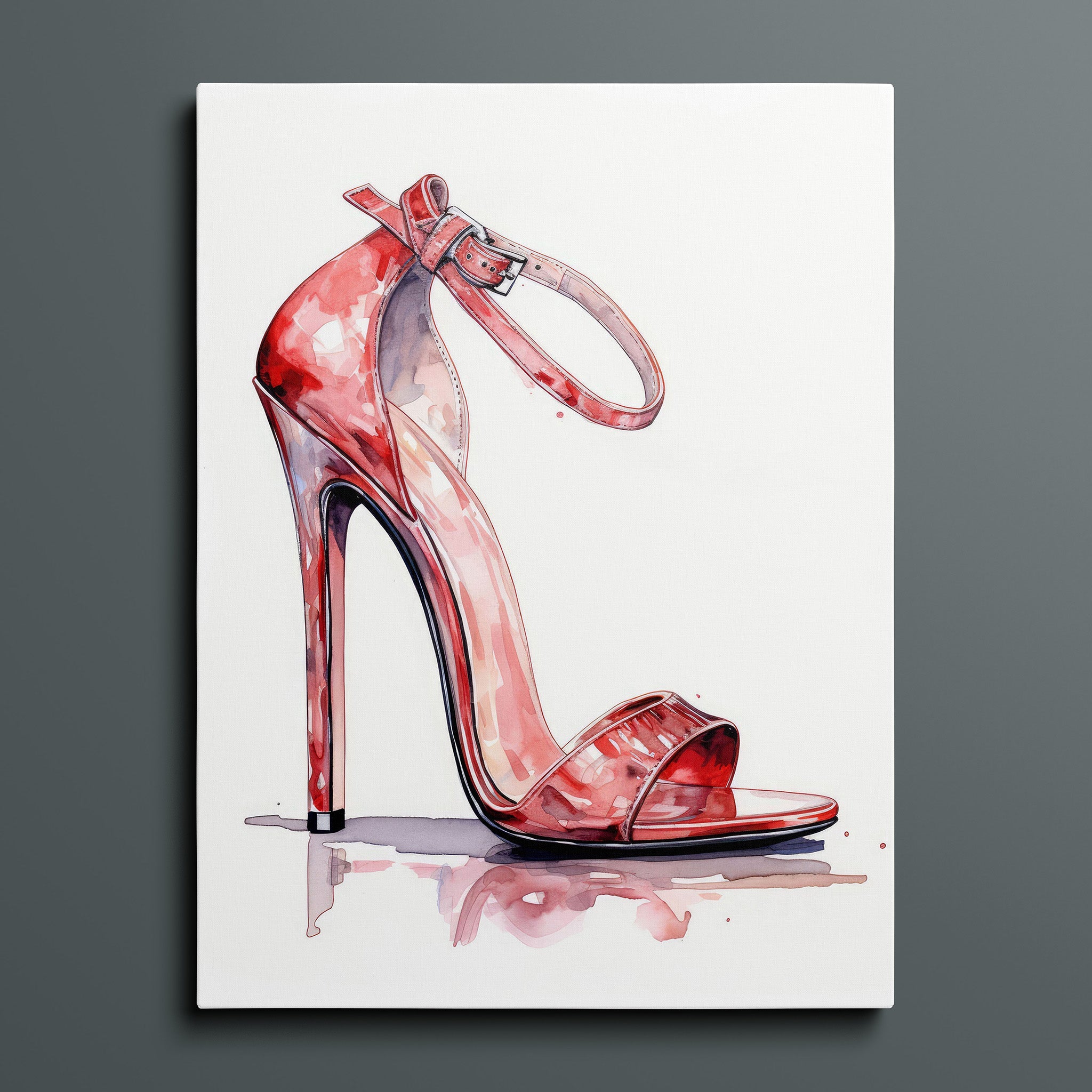 Fasion Watercolor Stiletto - Red
