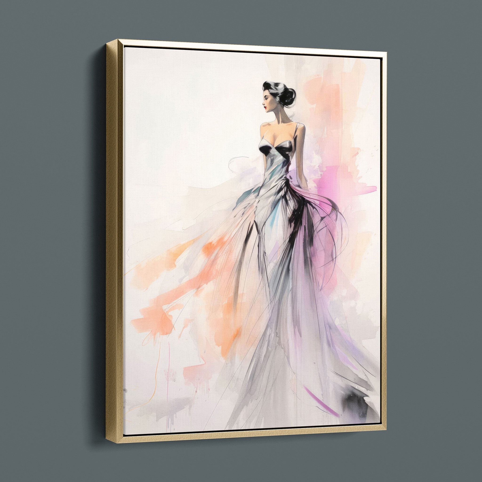 Watercolor Fashion Illustration - Pink and Blush