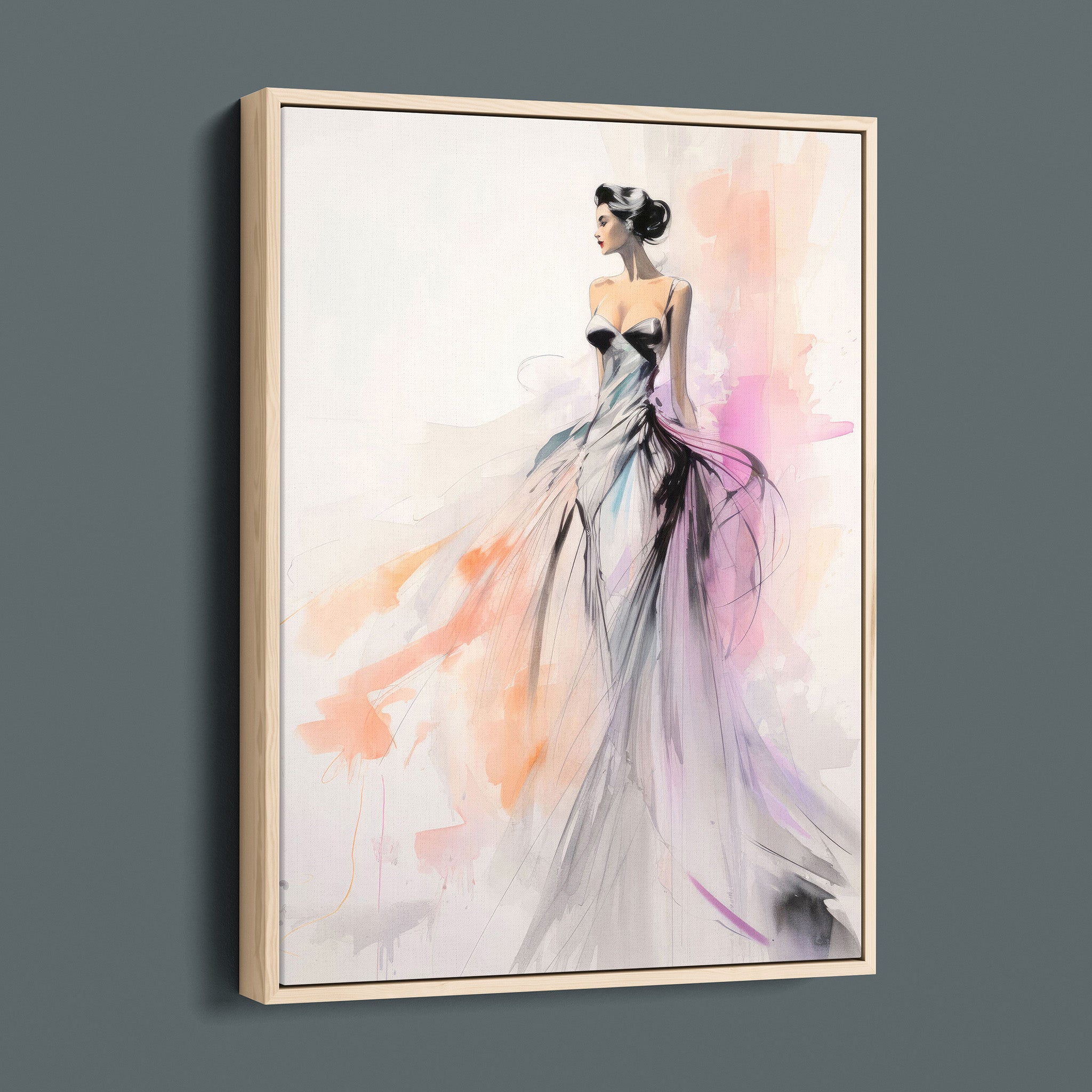 Watercolor Fashion Illustration - Pink and Blush