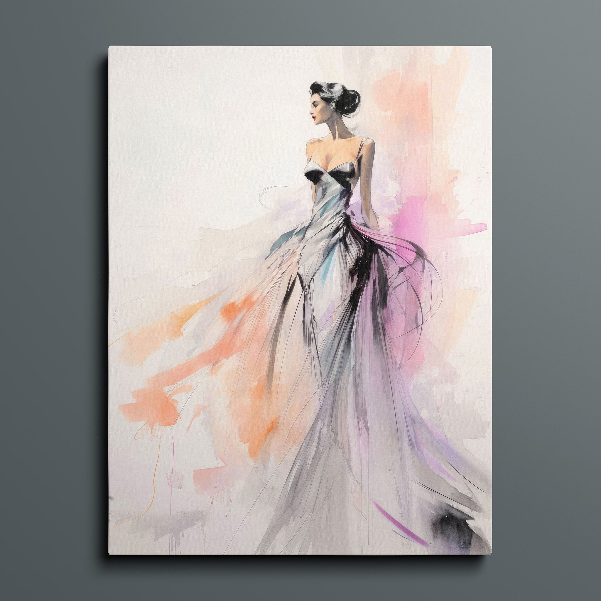 Watercolor Fashion Illustration - Pink and Blush