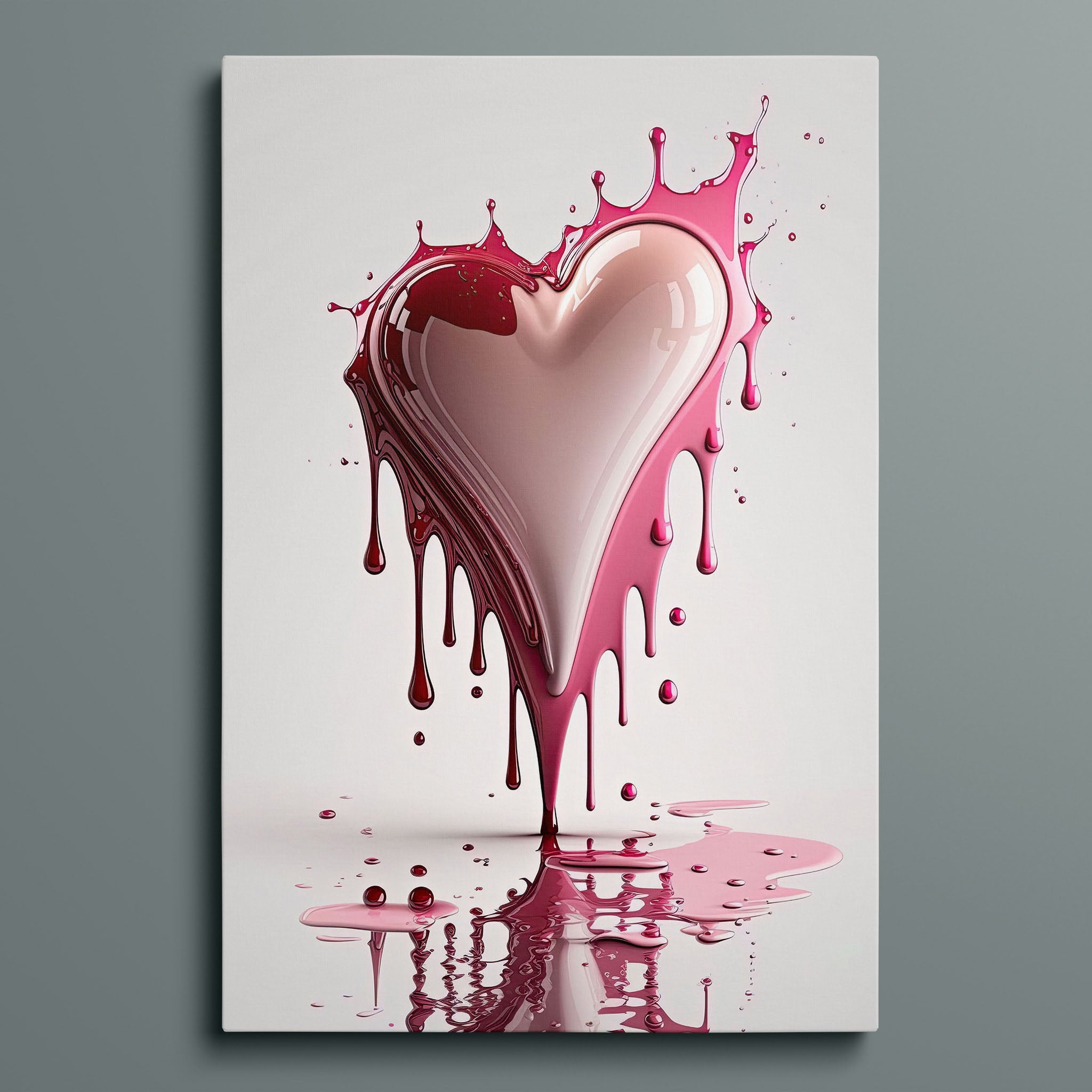 Gloss Pink Dripping Heart