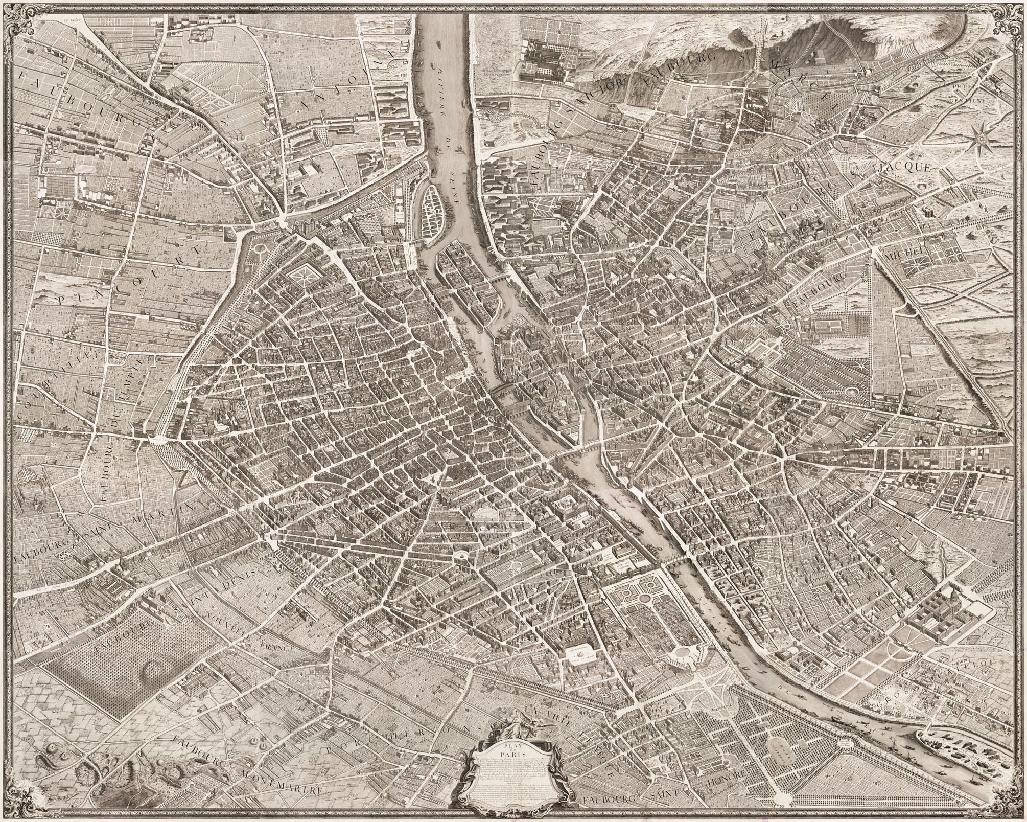 Turgot Map of Paris 1709