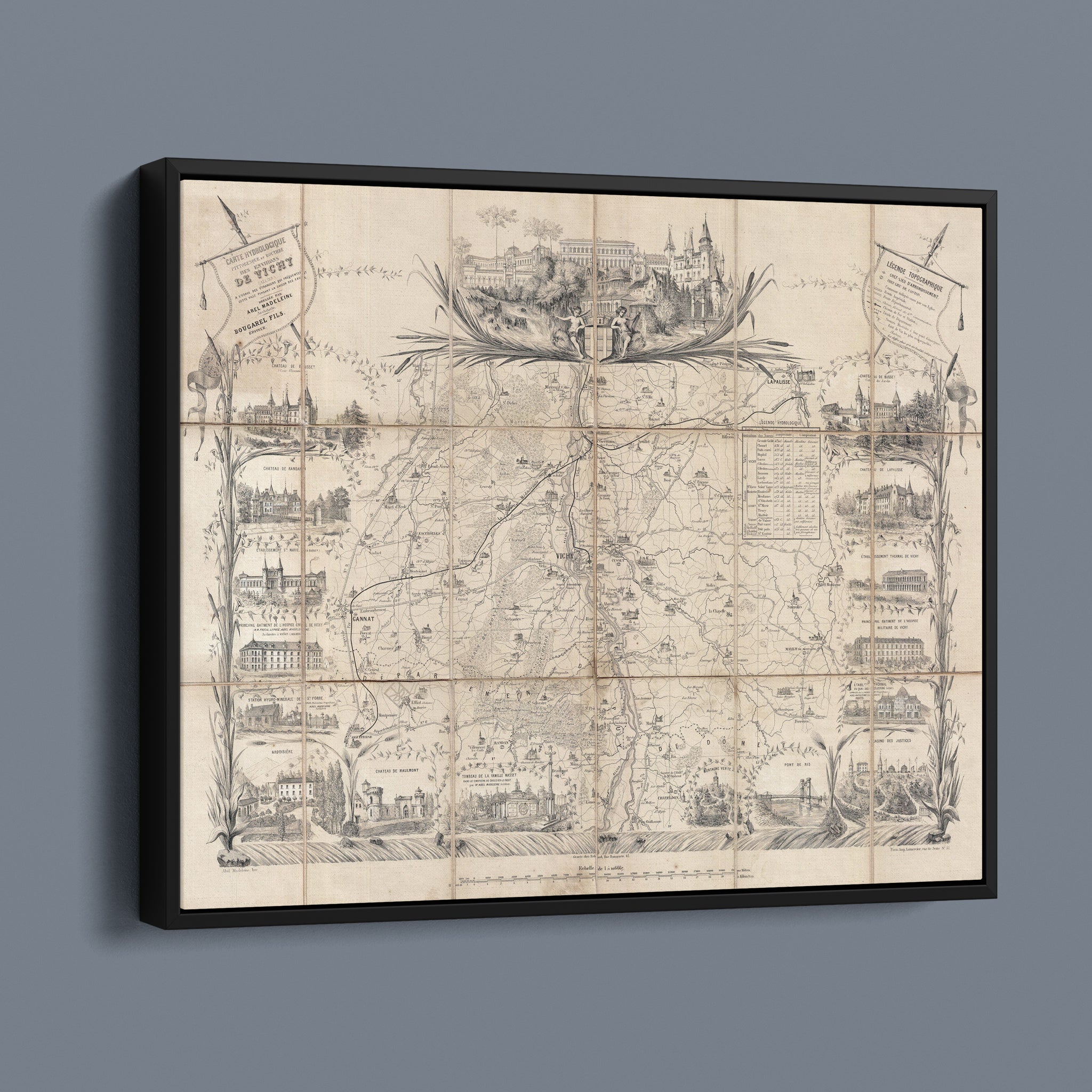 Antique Map of Vichy France