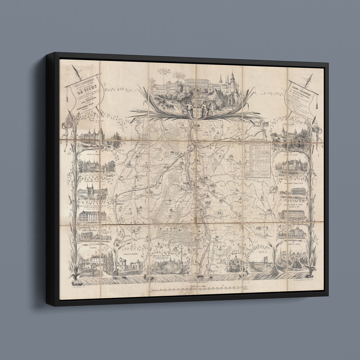 Antique Map of Vichy France