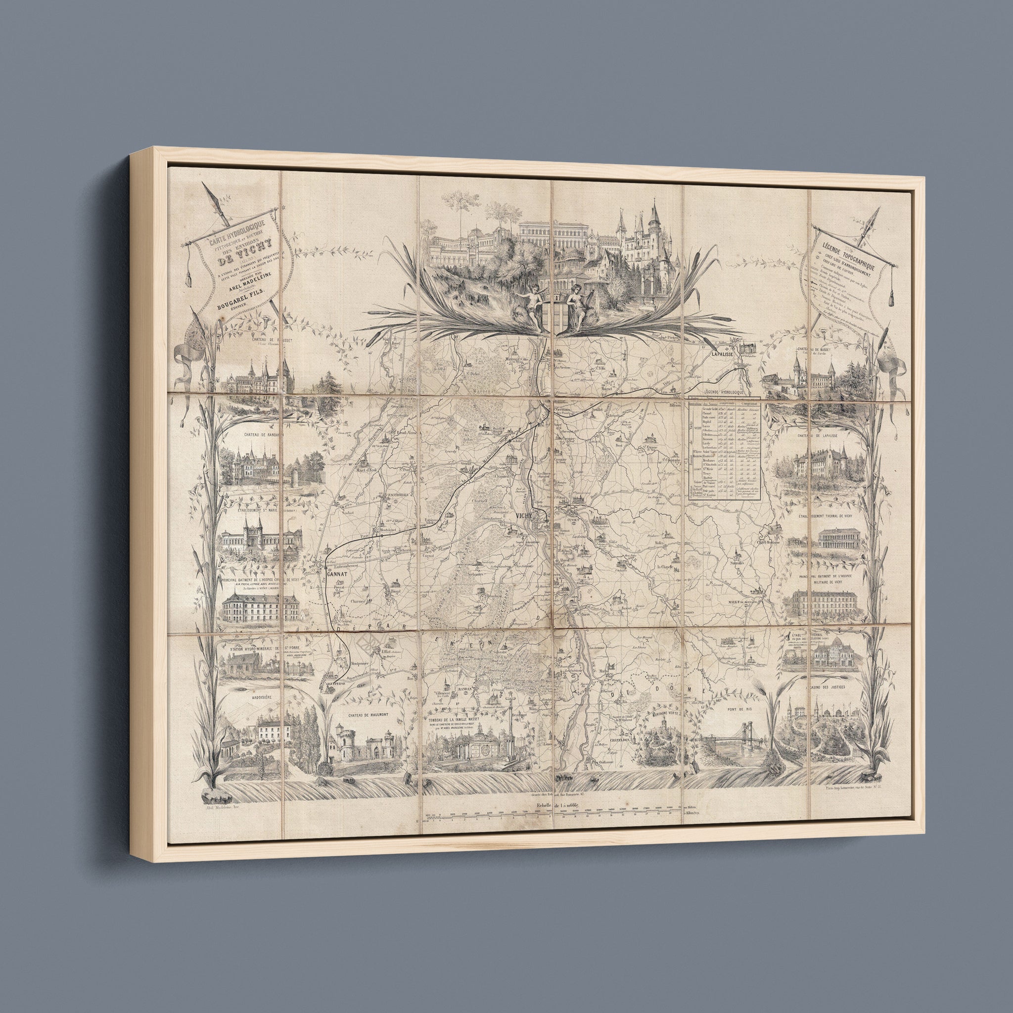 Antique Map of Vichy France