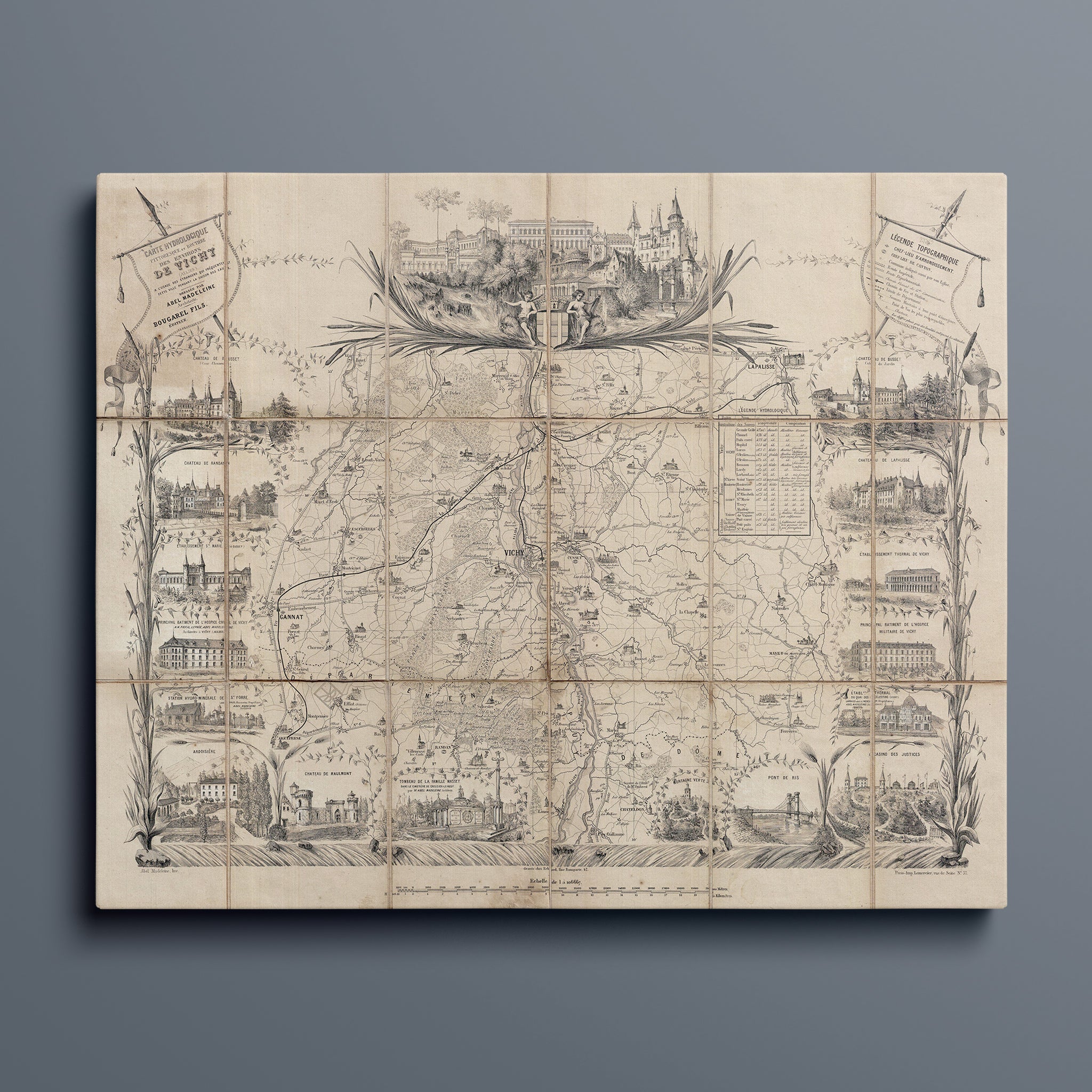 Antique Map of Vichy France