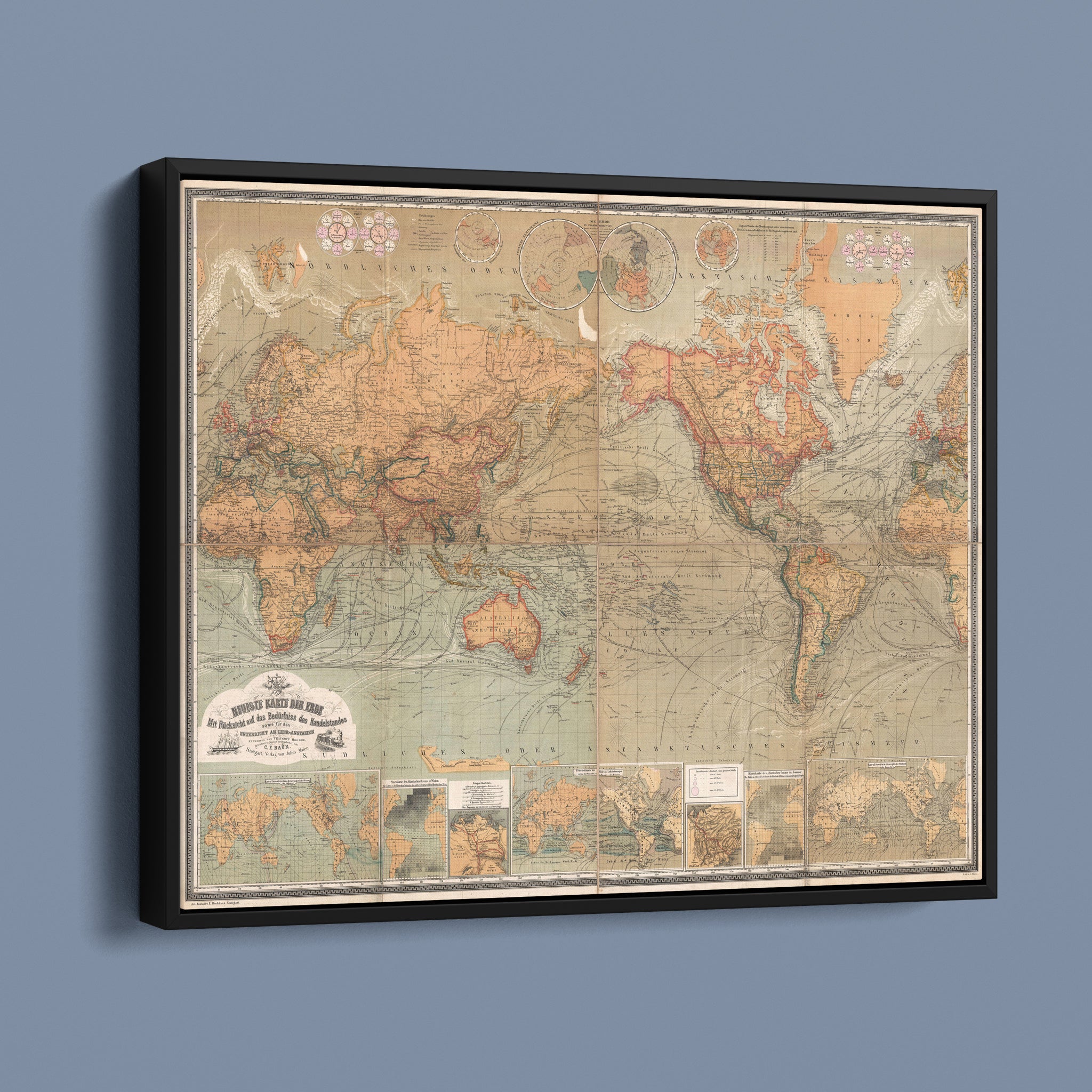 Neueste Karte der Erde: Antique World Map
