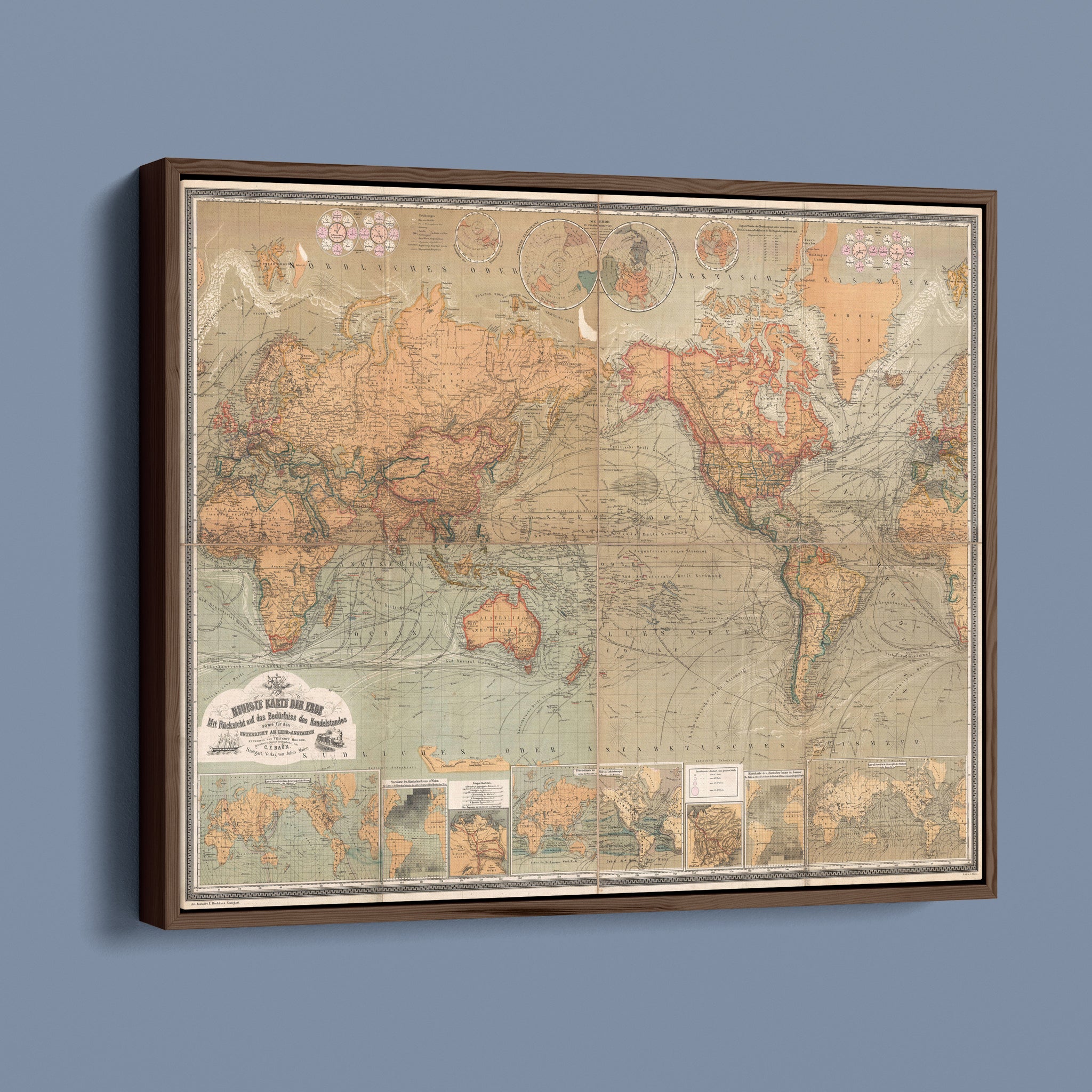 Neueste Karte der Erde: Antique World Map