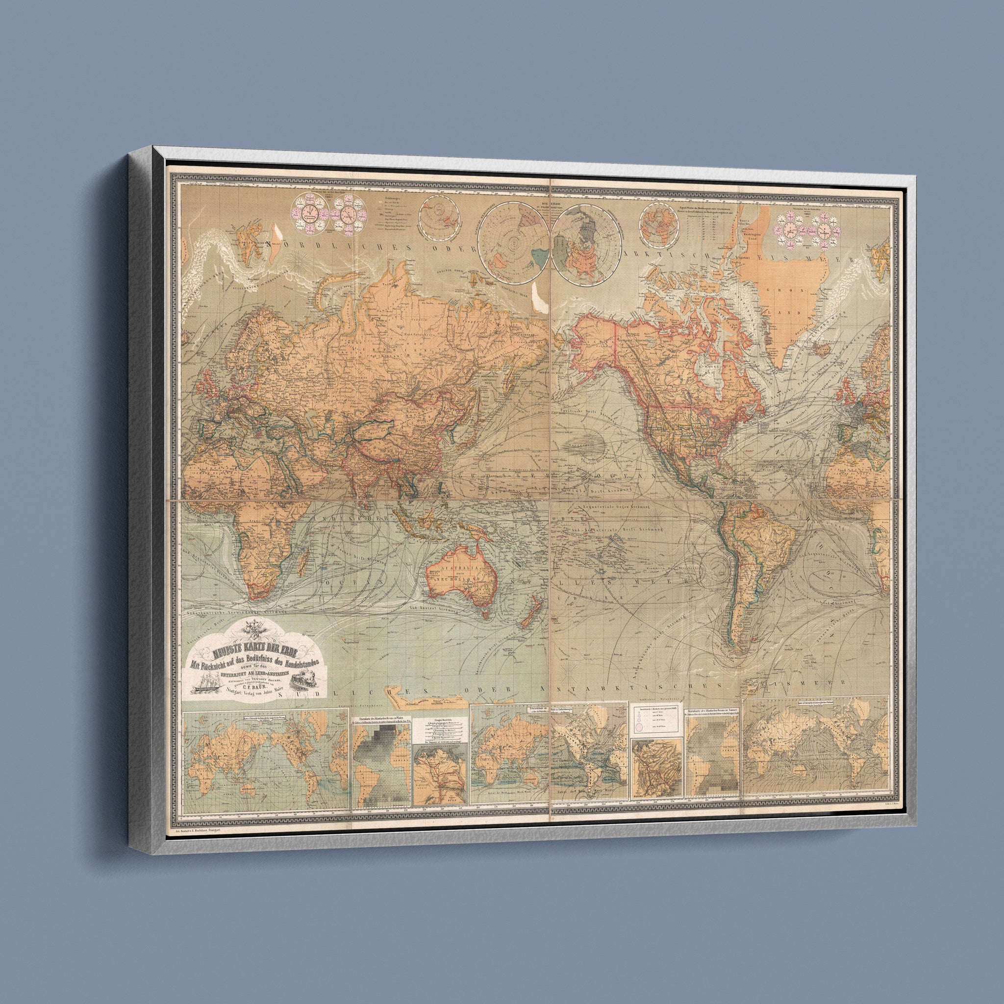Neueste Karte der Erde: Antique World Map