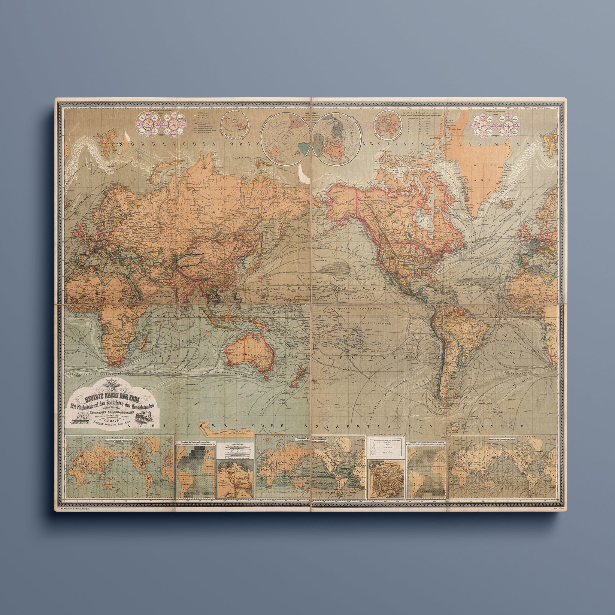 Neueste Karte der Erde: Antique World Map