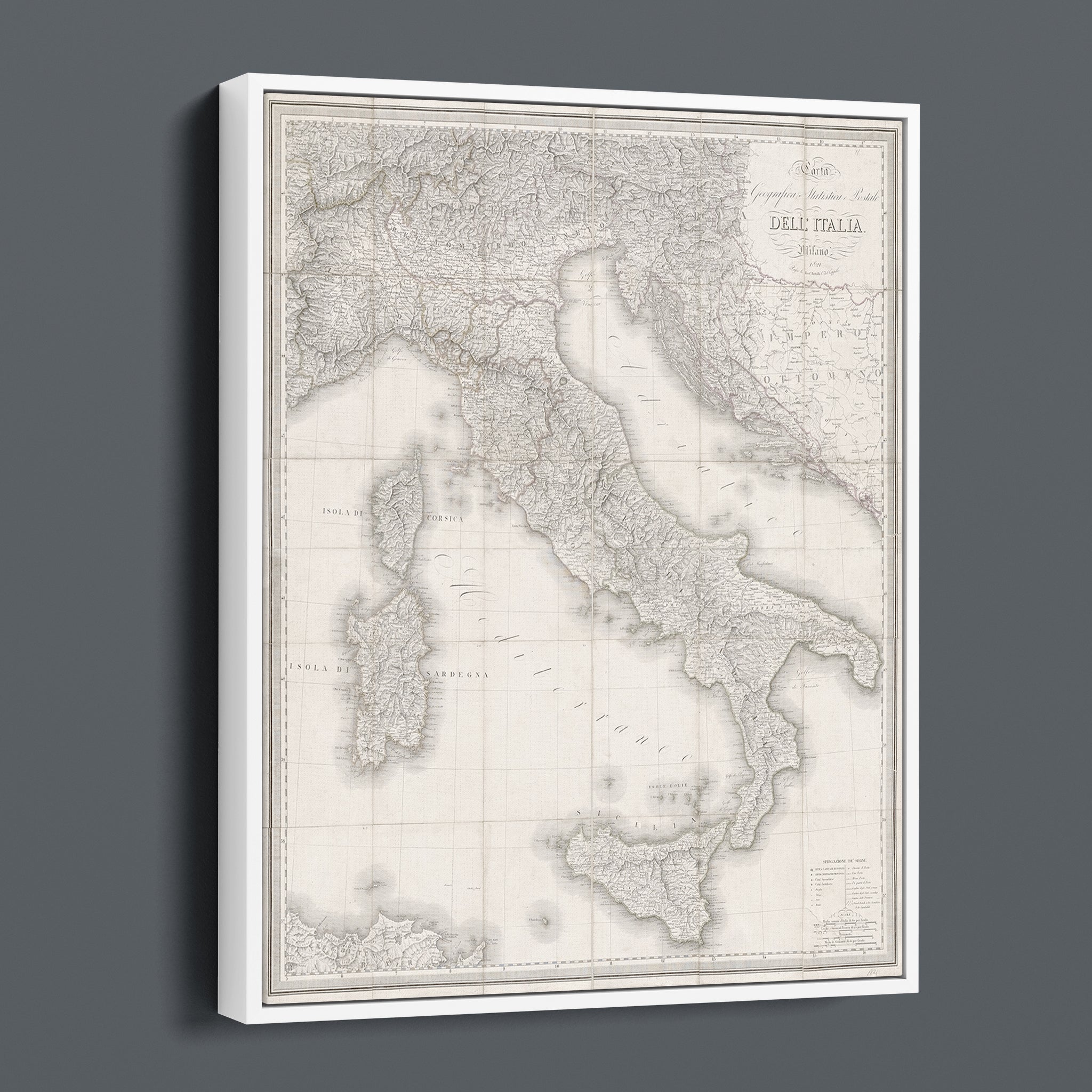 Carta Dell'Italia: Vintage Map of Italy