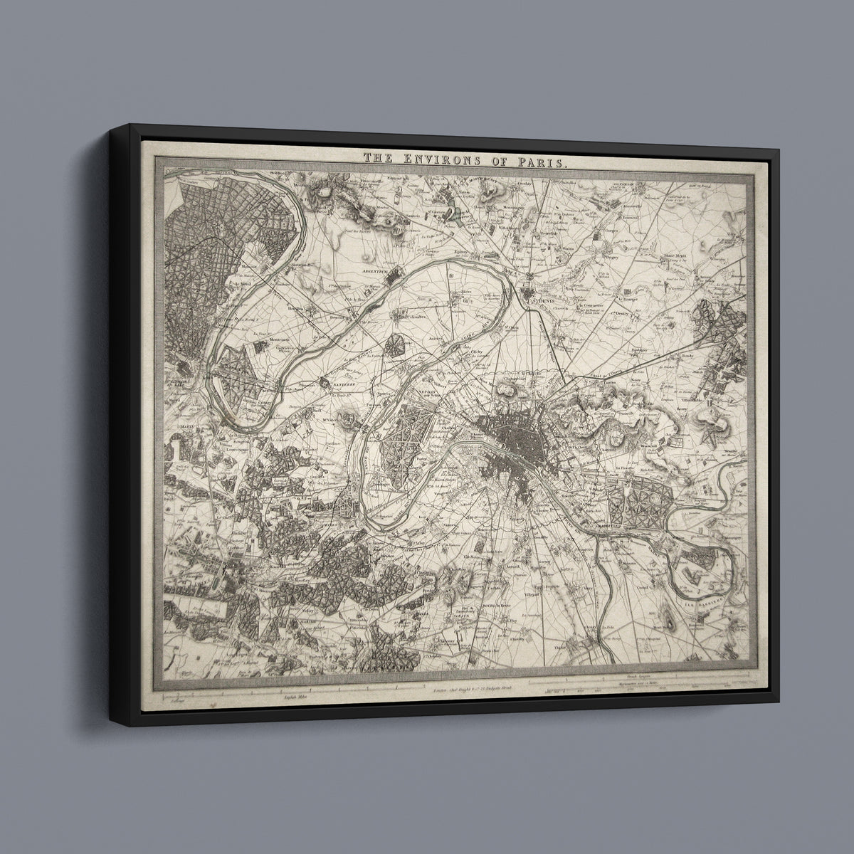The Environs of Paris - Vintage Map of Paris