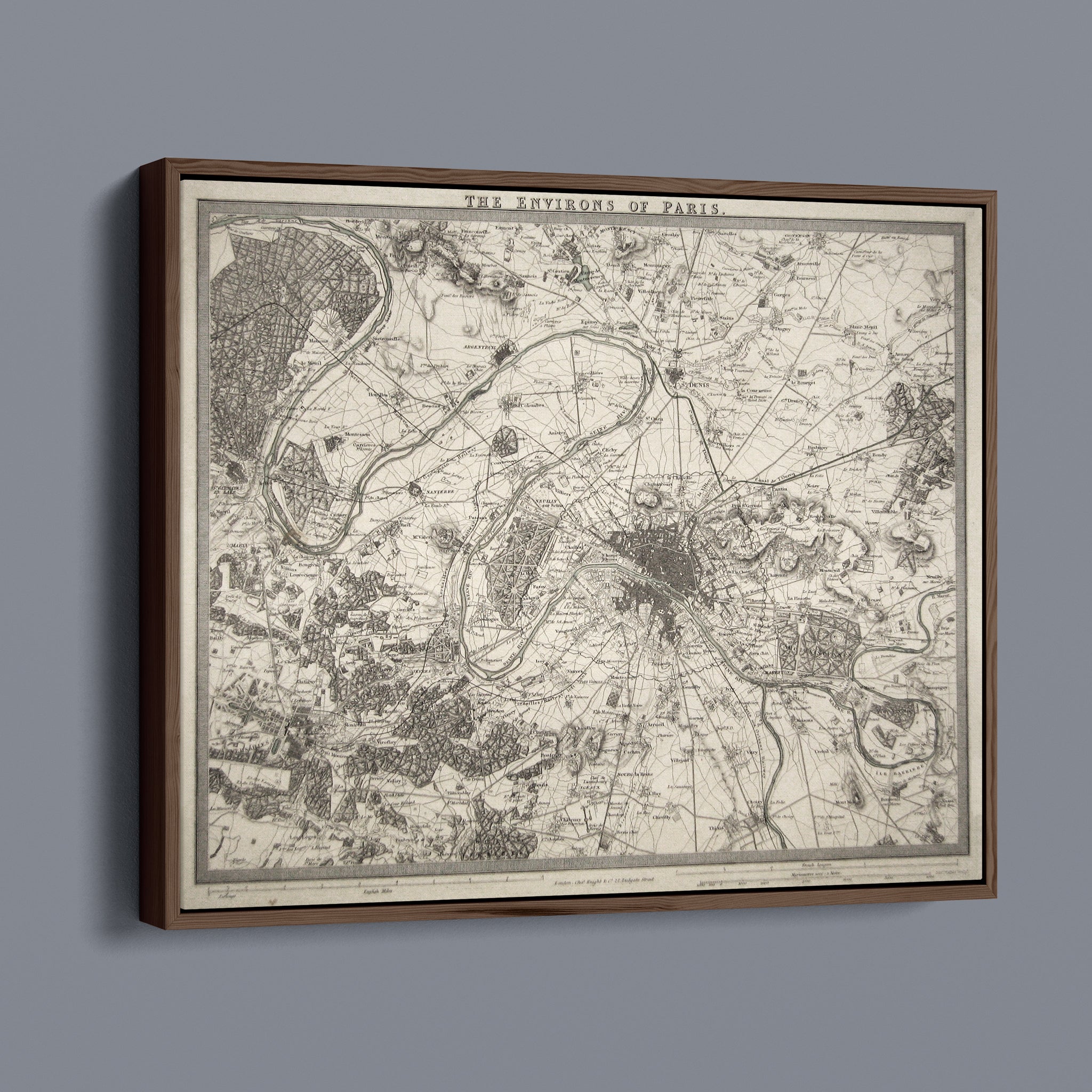 The Environs of Paris - Vintage Map of Paris