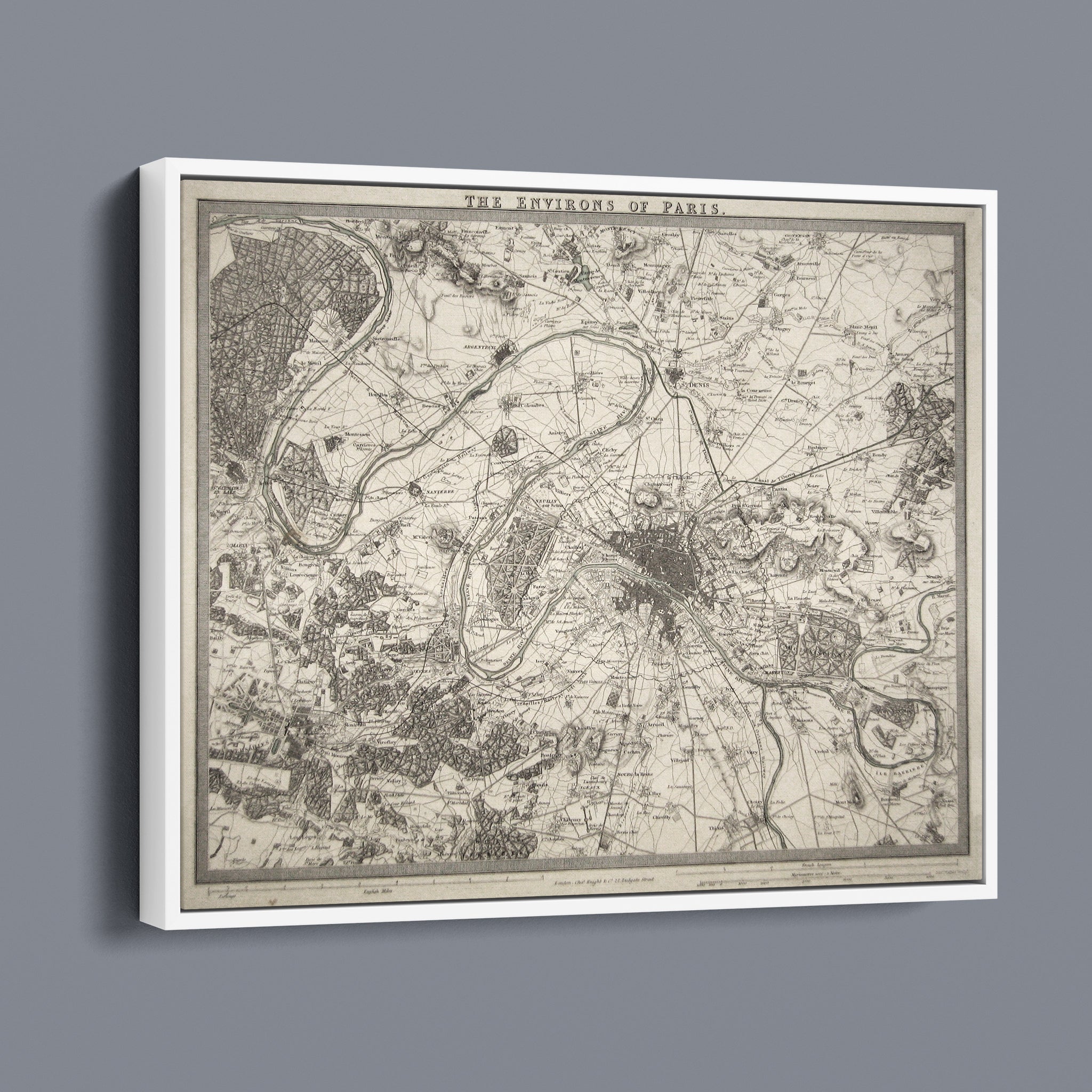 The Environs of Paris - Vintage Map of Paris
