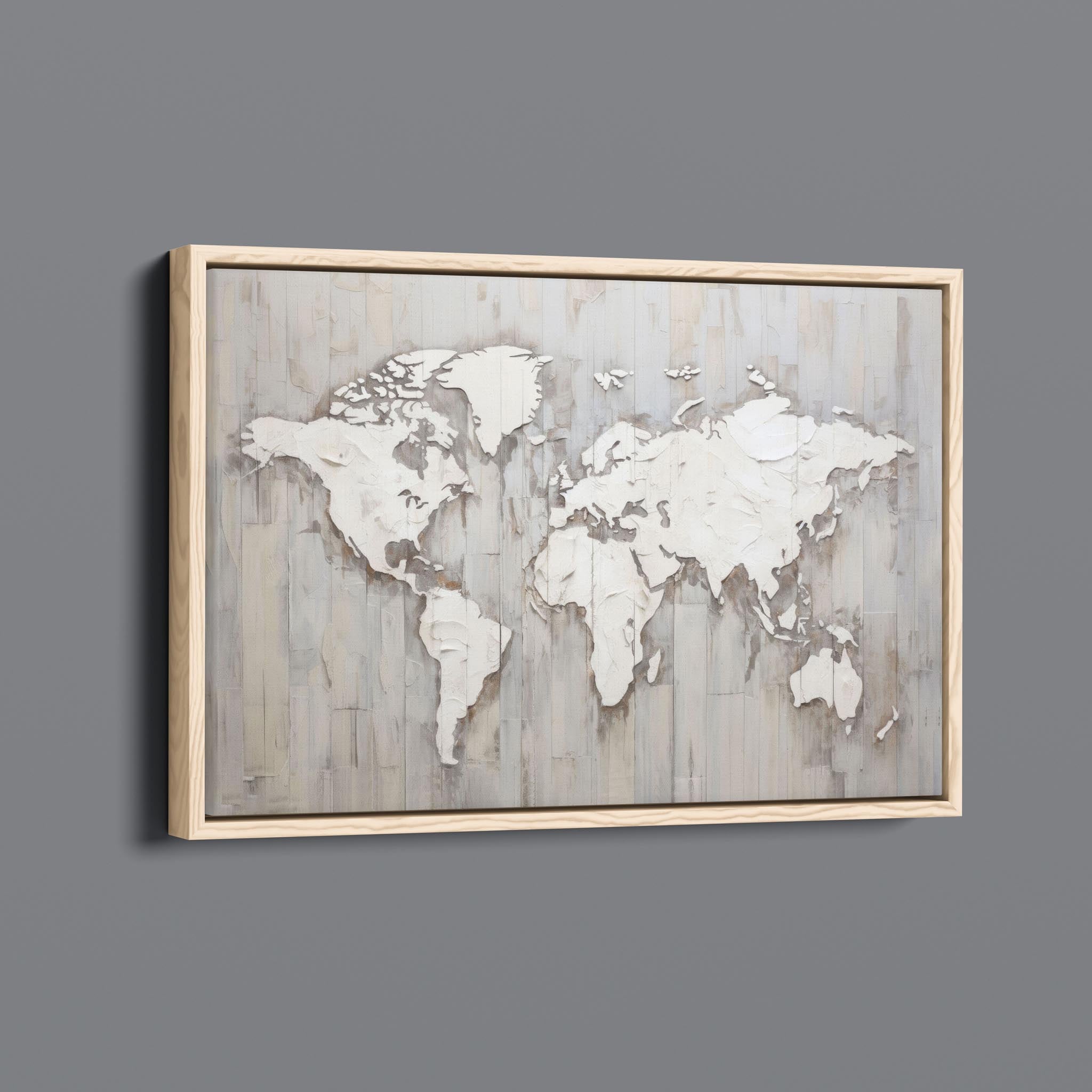 Impasto Panels - World Maps - Continents