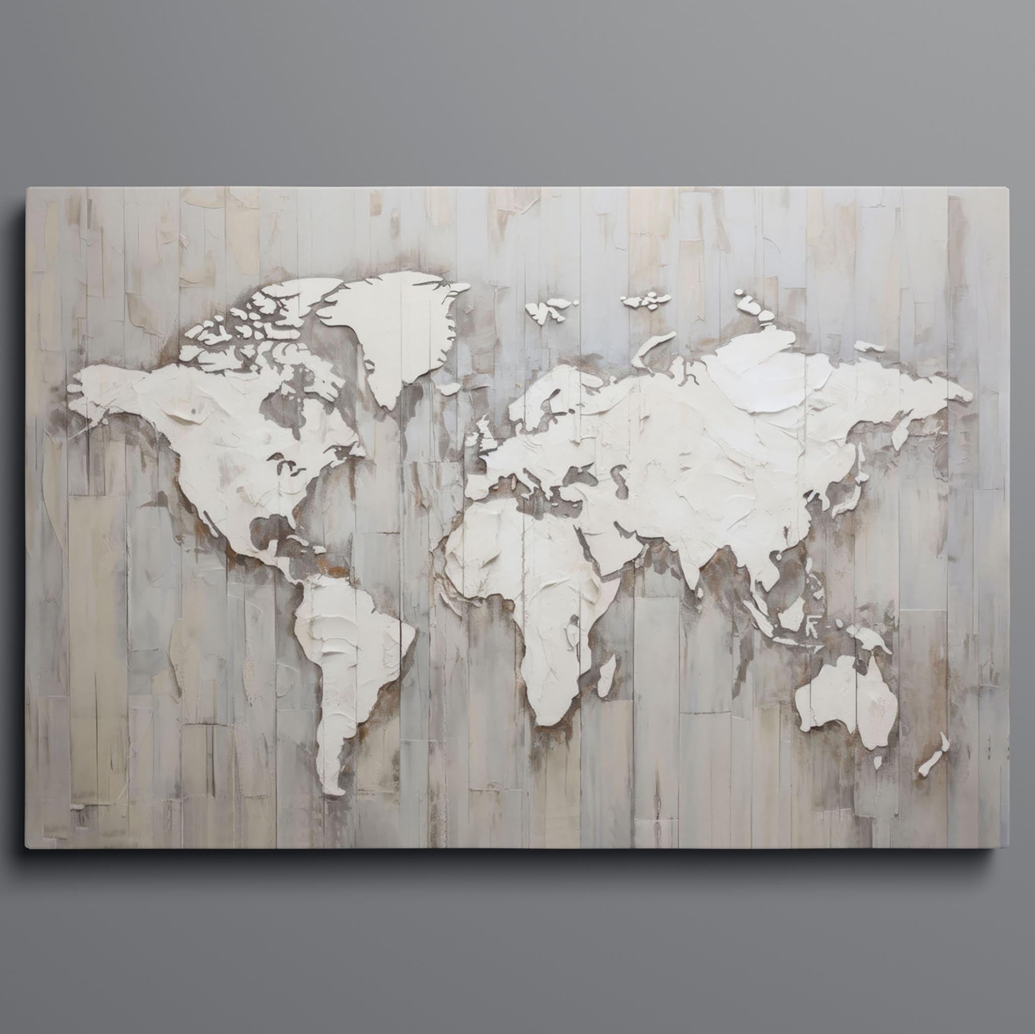 Impasto Panels - World Maps - Continents