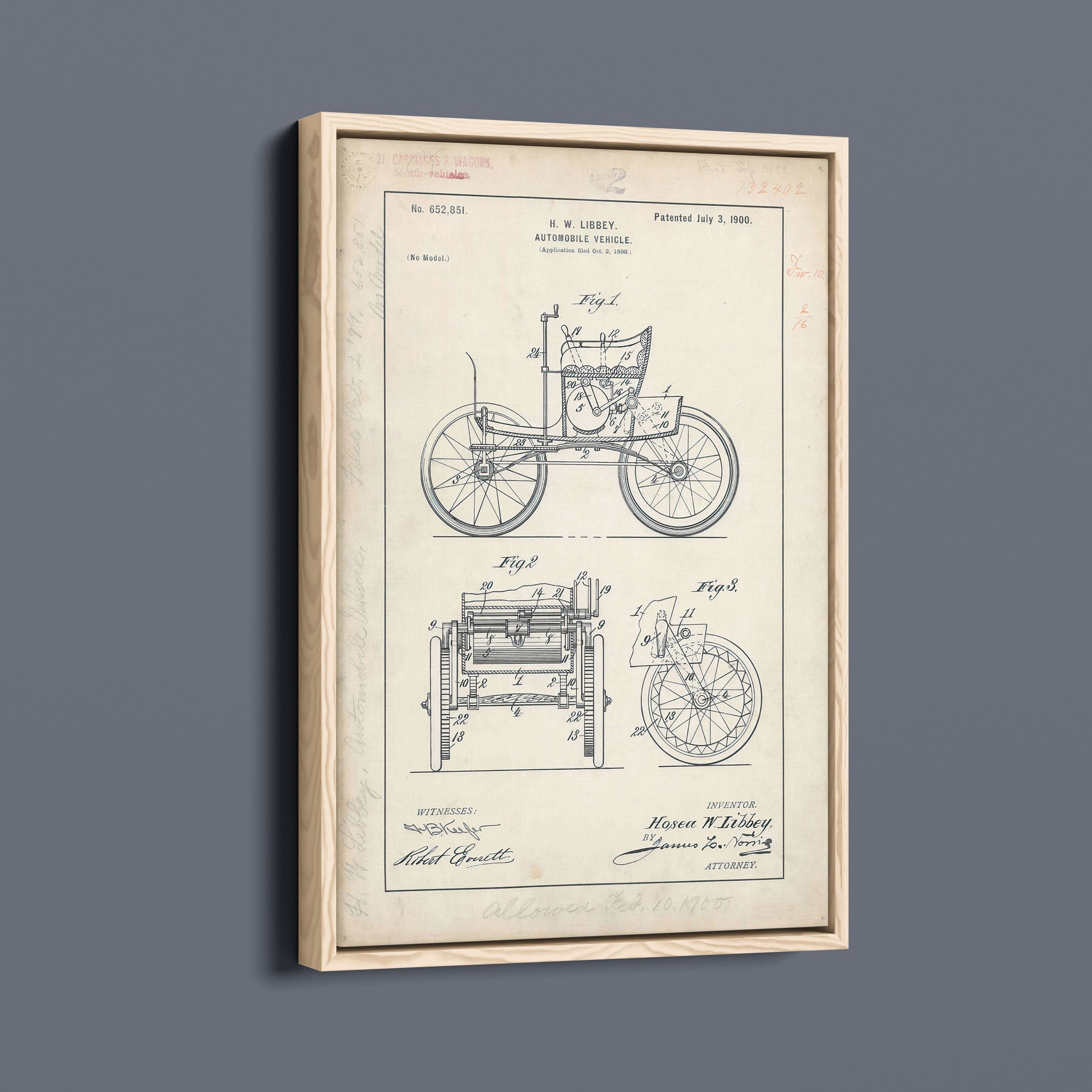Vintage Patent Illustrations - Early Car Automobile
