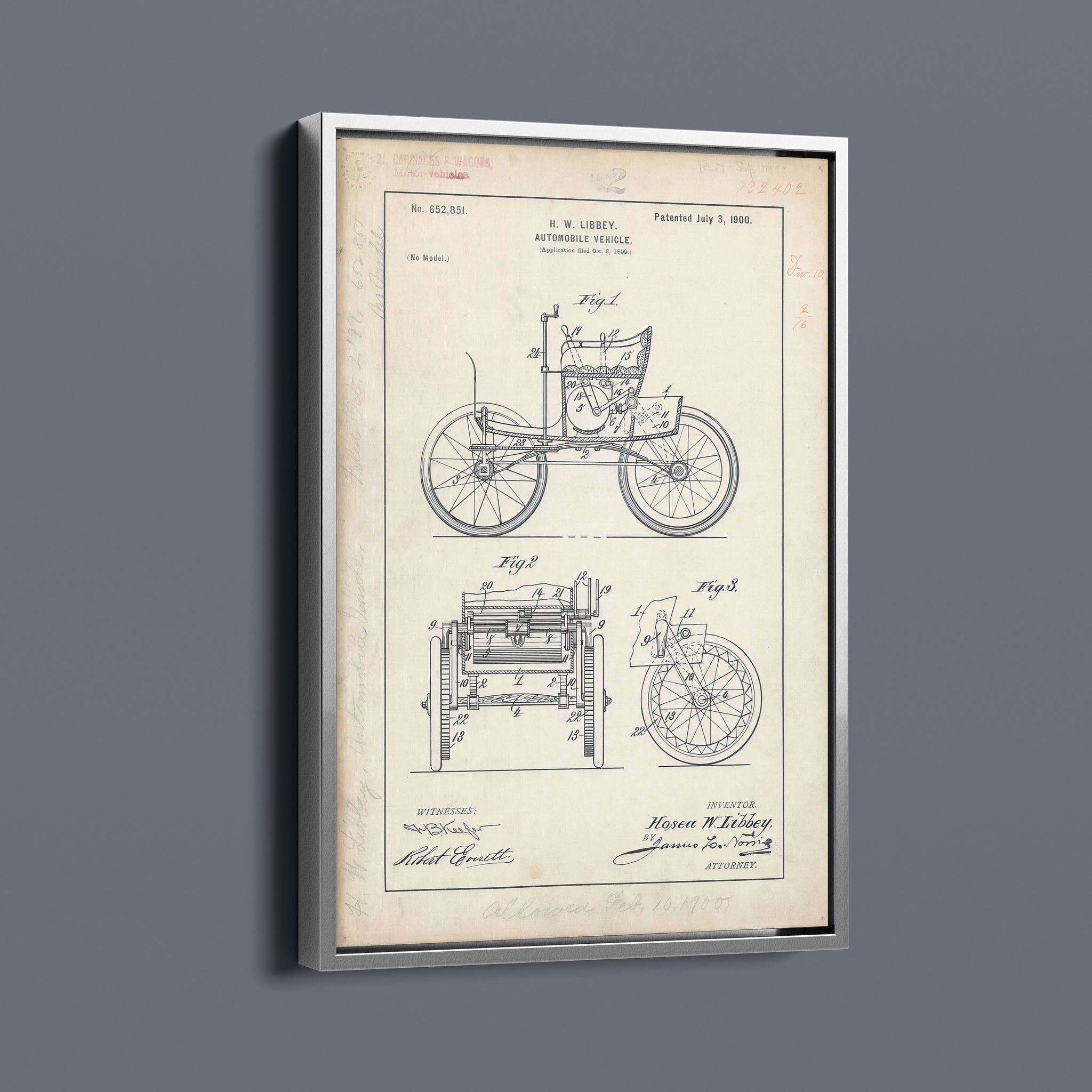 Vintage Patent Illustrations - Early Car Automobile
