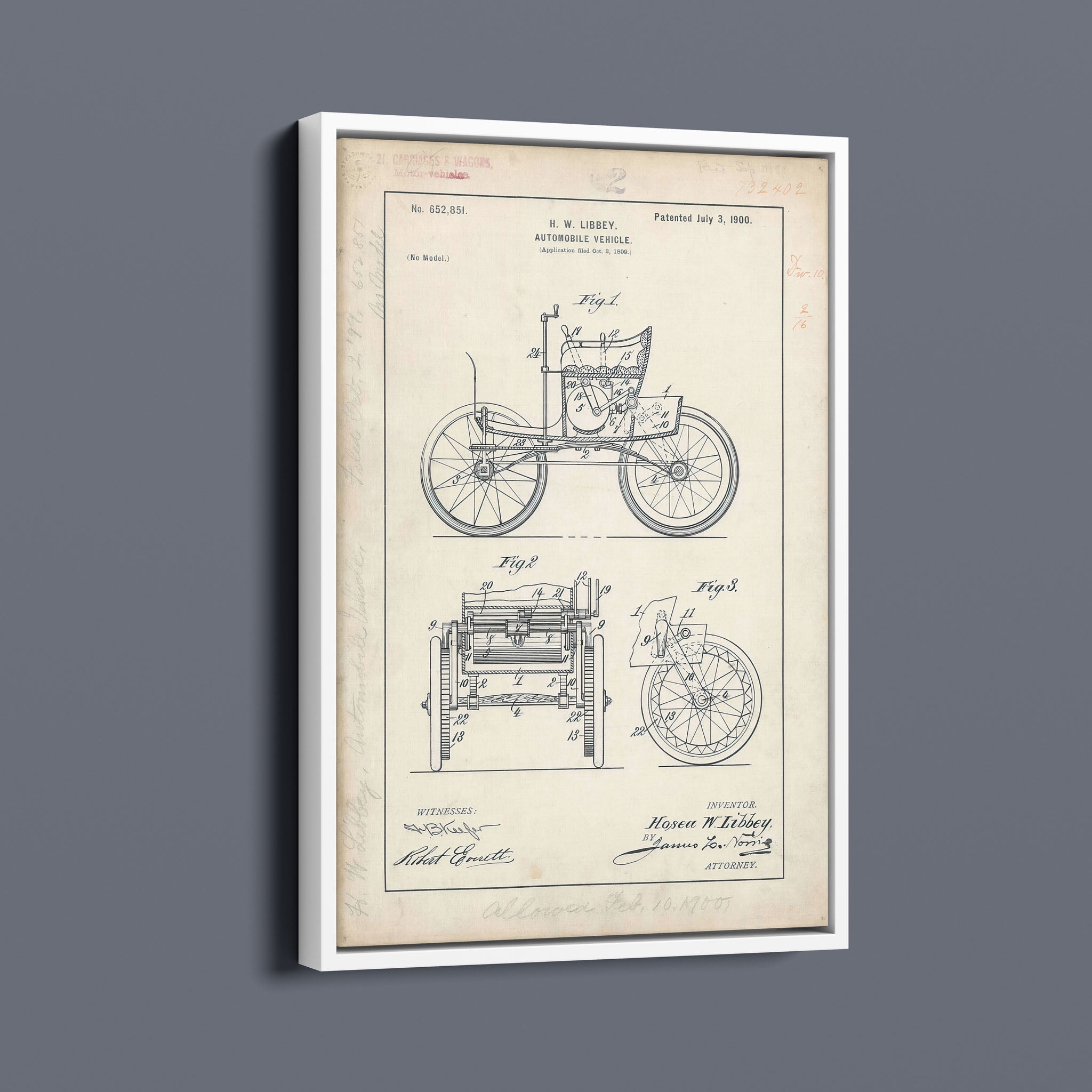 Vintage Patent Illustrations - Early Car Automobile