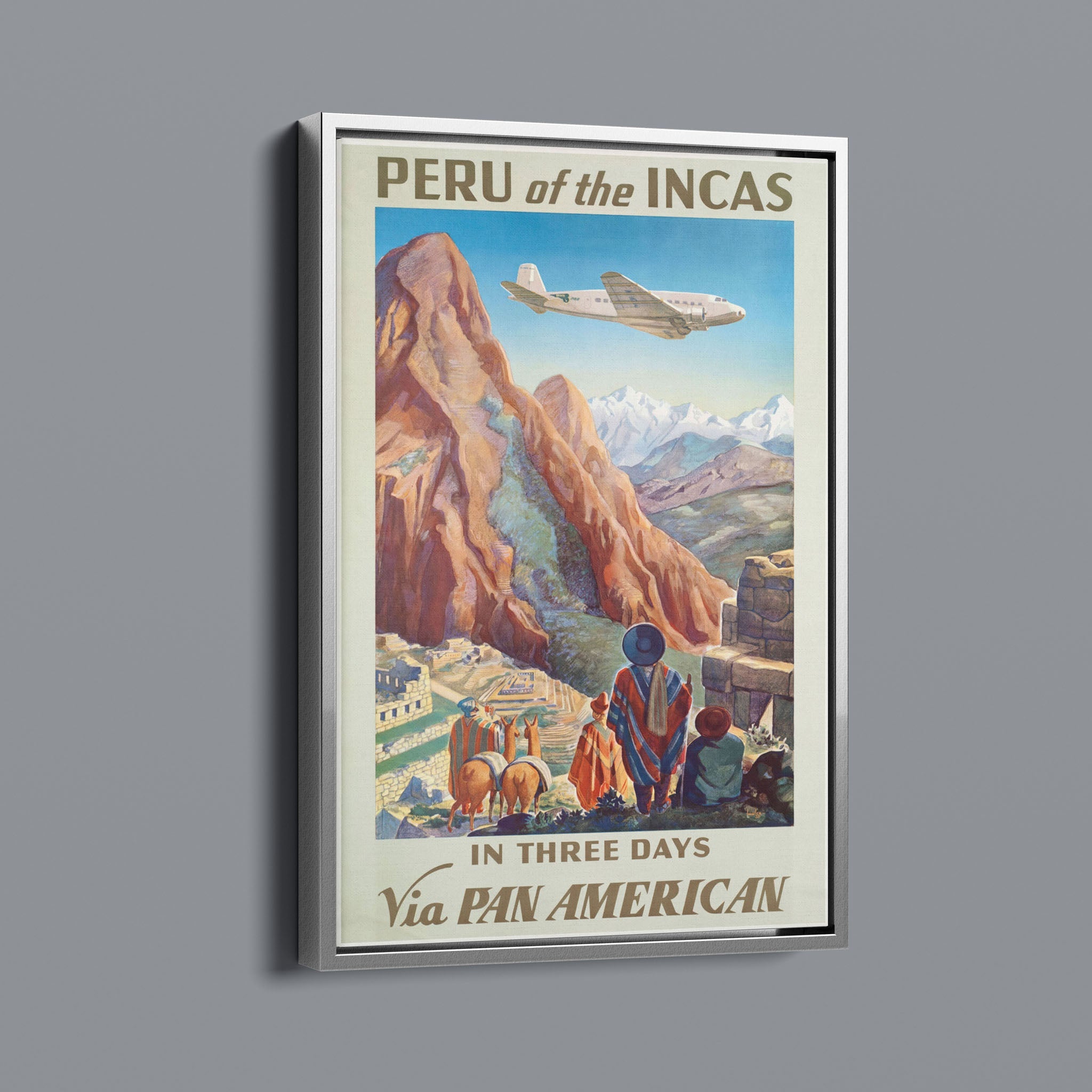 Vintage peru of the incas pan am vintage travel poster